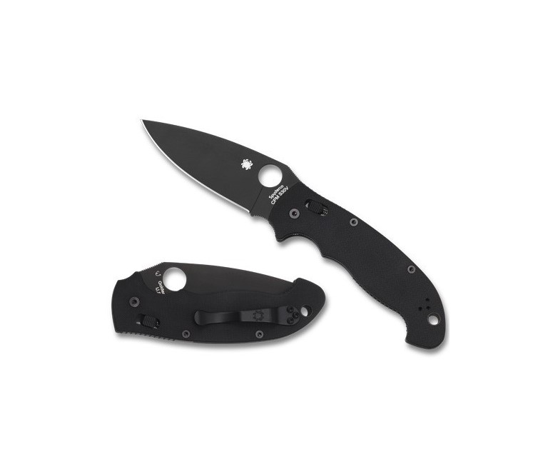 Canivete Spyderco Manix 2 XL EDC com cabo G10 preto e lâmina de aço CPM S30V