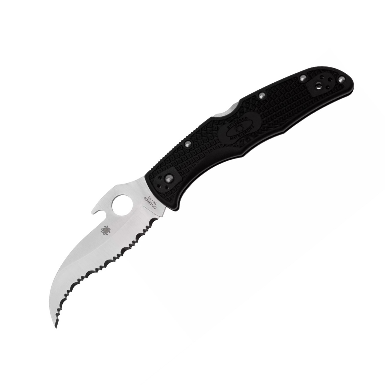 Navaja Matriarch 2 de Spyderco con mango de FRN negro y hoja dent...