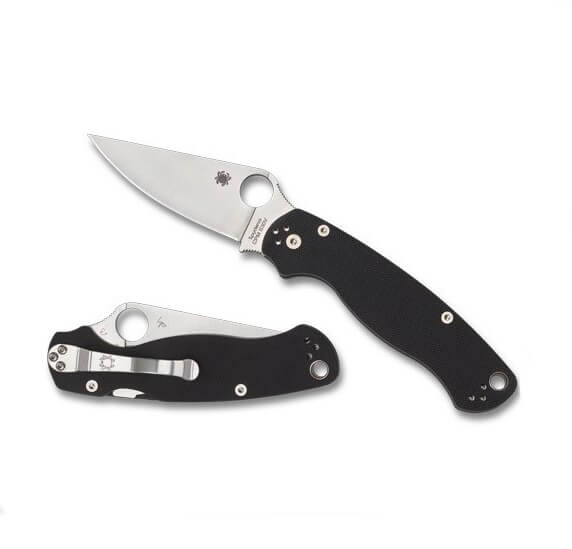 Spyderco Para military 2 com cabo G10 e lâmina de 8,6 cm de aço CPM S45VN
