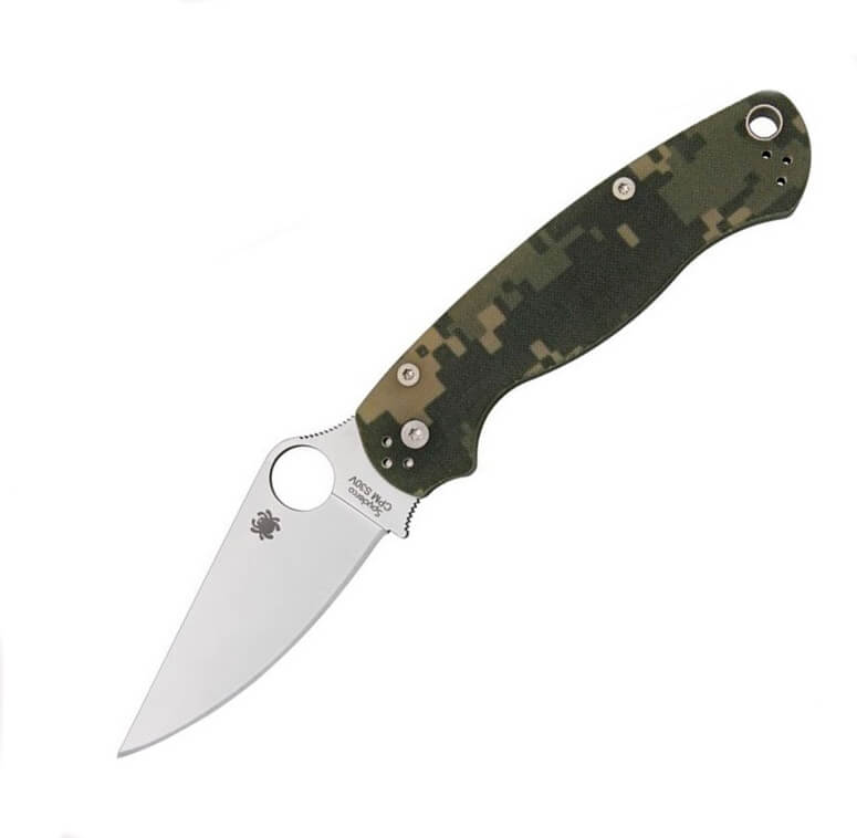 Spyderco Para military 2 com cabo camuflado G10 e lâmina de aço C...