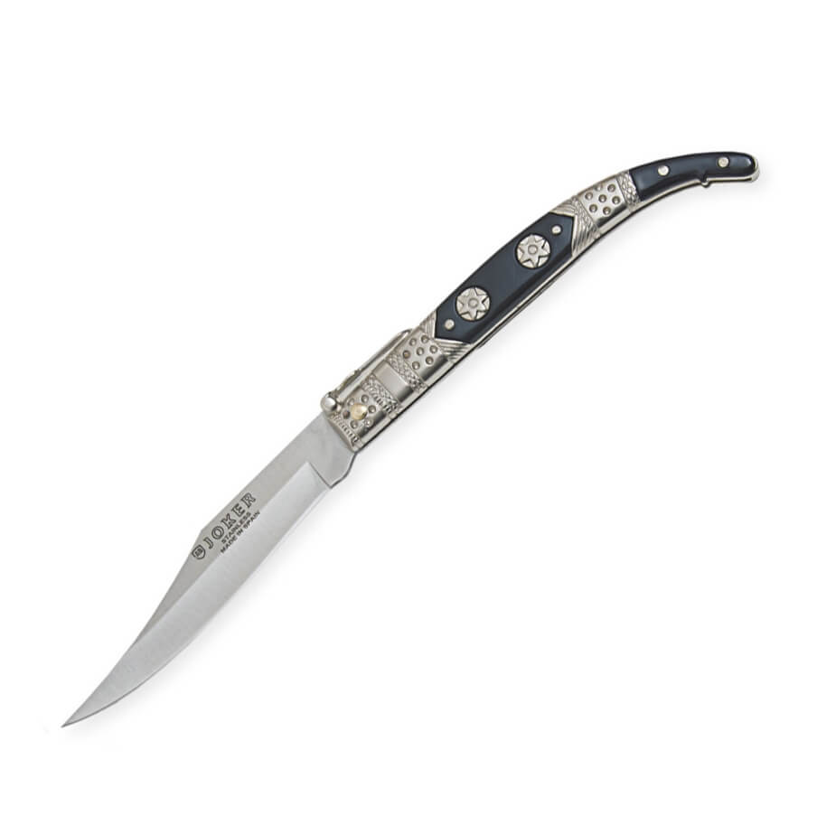 Coltello da tasca classico Joker con manico in zama decorata nero...