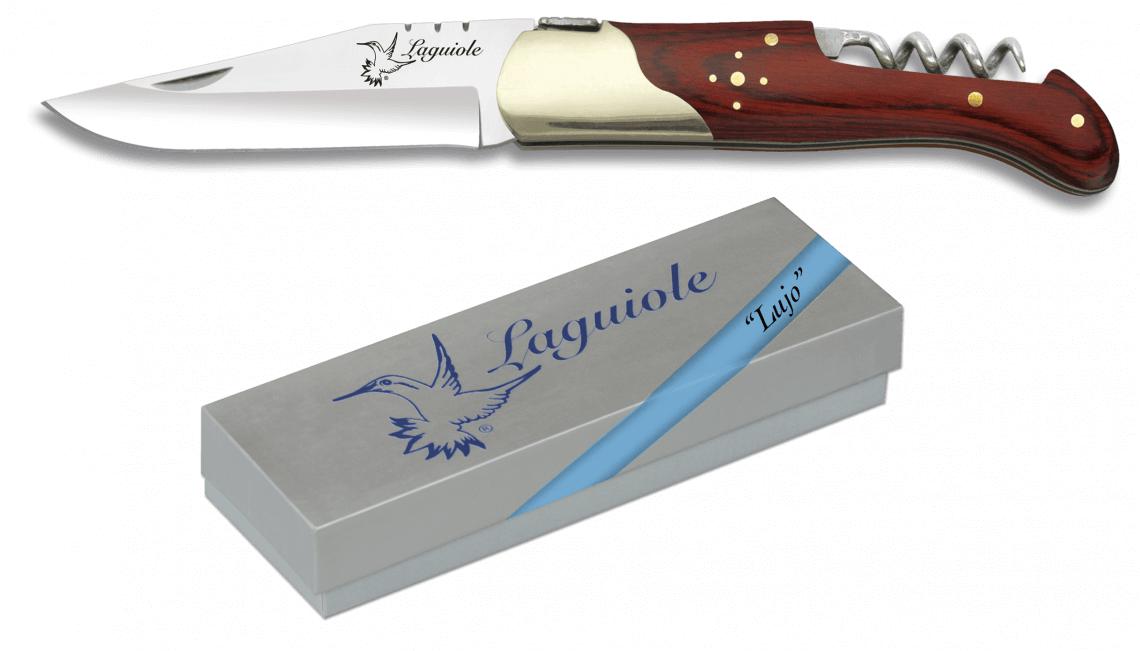 Navaja Albainox Laguiole Lujo con mango de stamina roja, sacacorc...