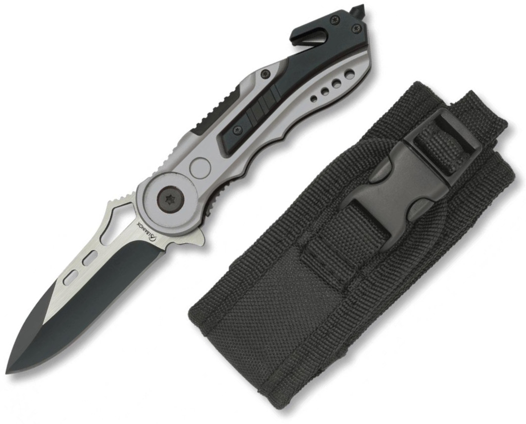 Albainox Rettungstaschenmesser mit grauem Aluminiumgriff und 6,5 ...