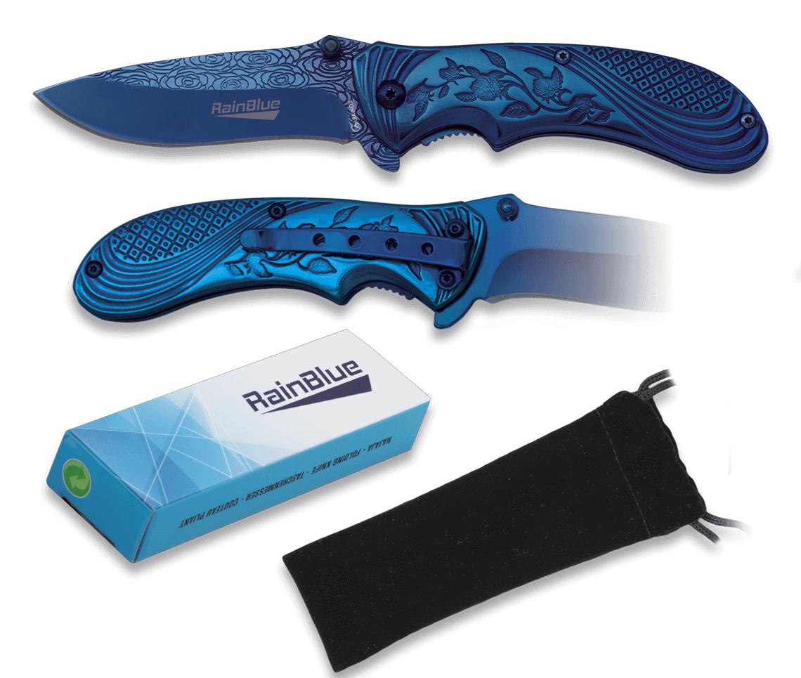 Coltello tascabile Rainblue Albainox con manico a fiore e lama da...