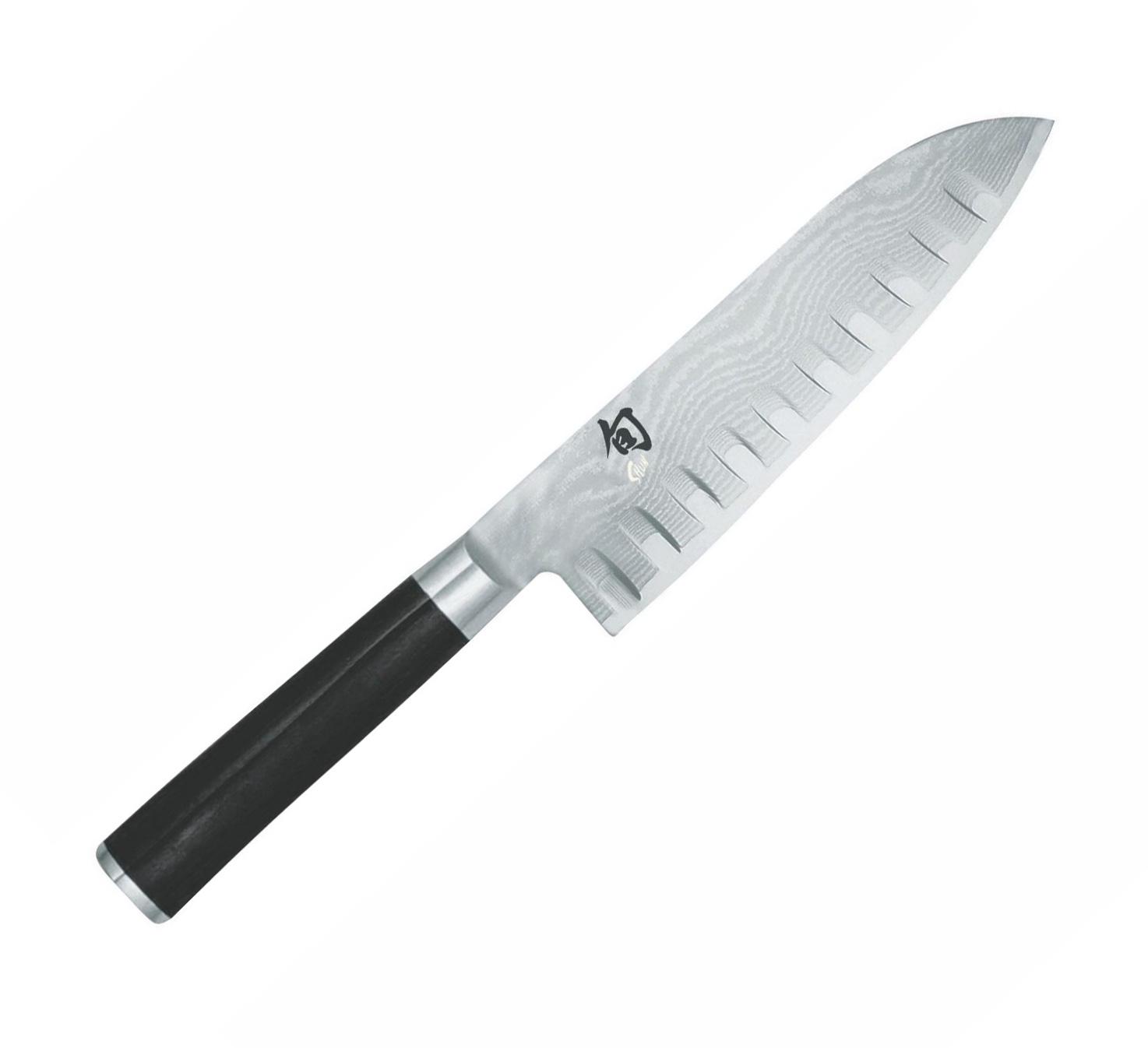 Cuchillo santoku Damasco Kai Shun Classic con mango de madera Pak...