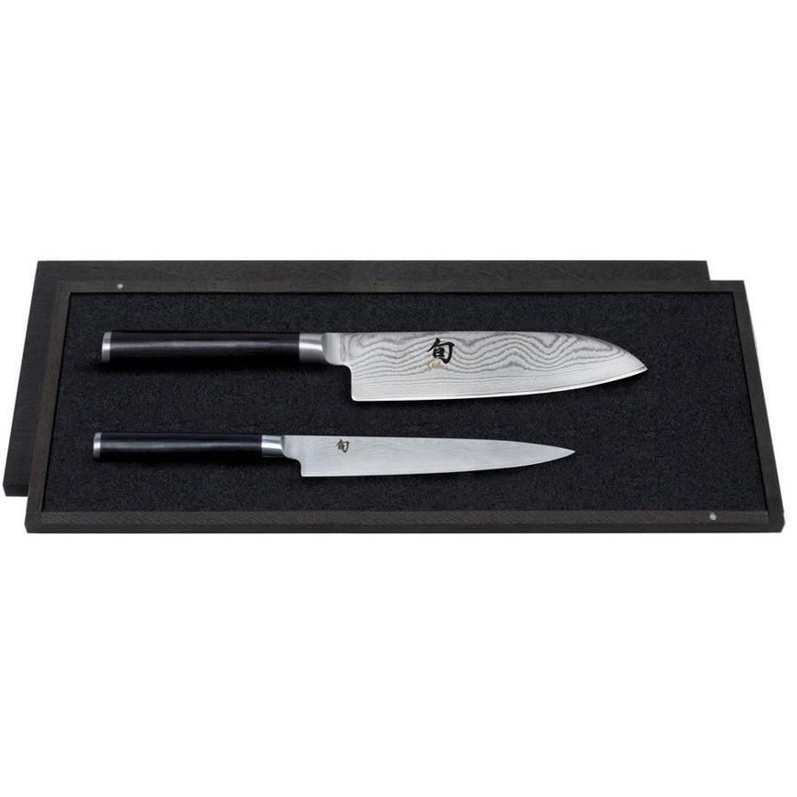 Set de 2 cuchillo Kai Shun Damasco classic fileteador y santoku