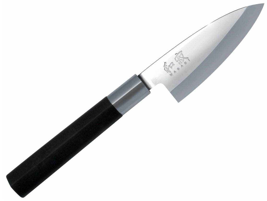 Cuchillo japones Deba KAI Wasabi Black con hoja de 10,5 cm 6710D