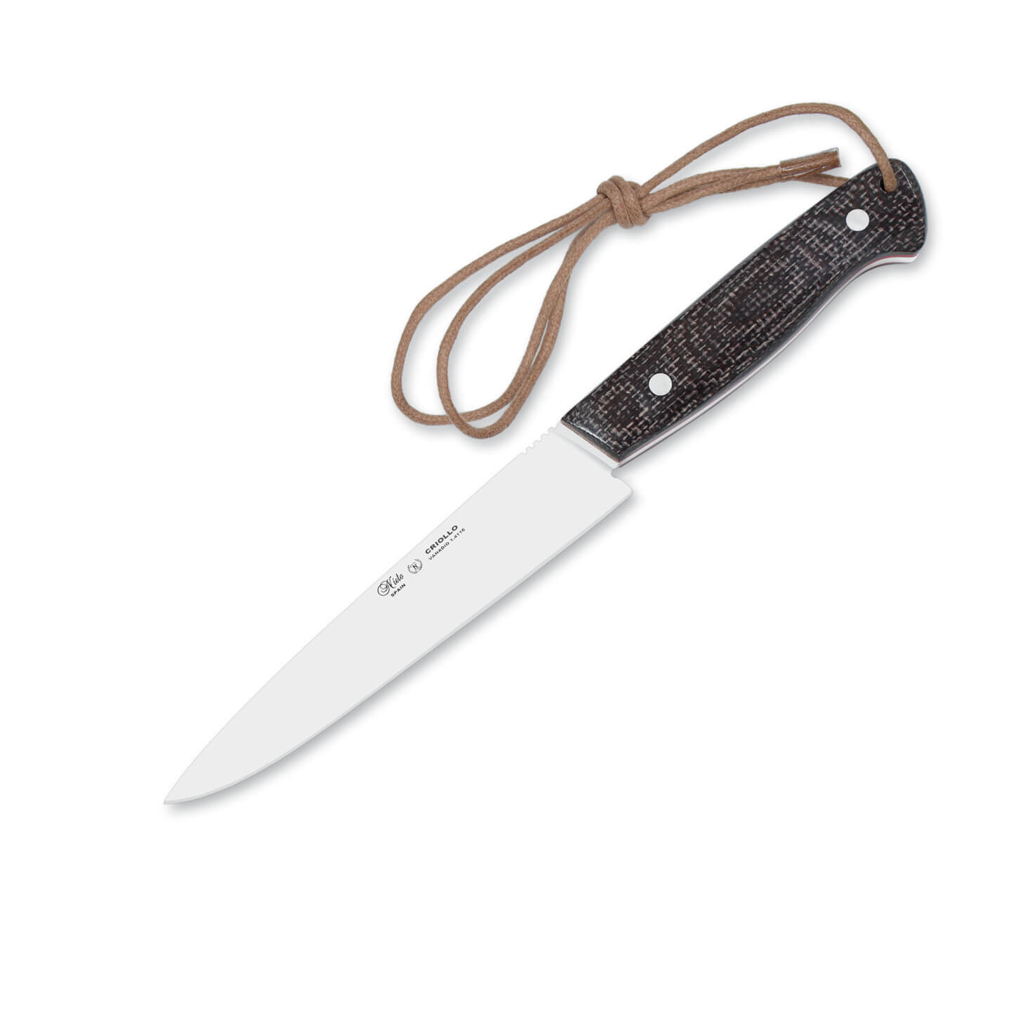 Couteau barbecue Nieto Criollo avec manche en micarta noir et lam...