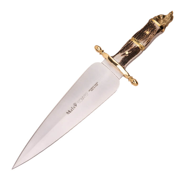 Muela COV C a deluxe knife with deer antler handle with boar's he...