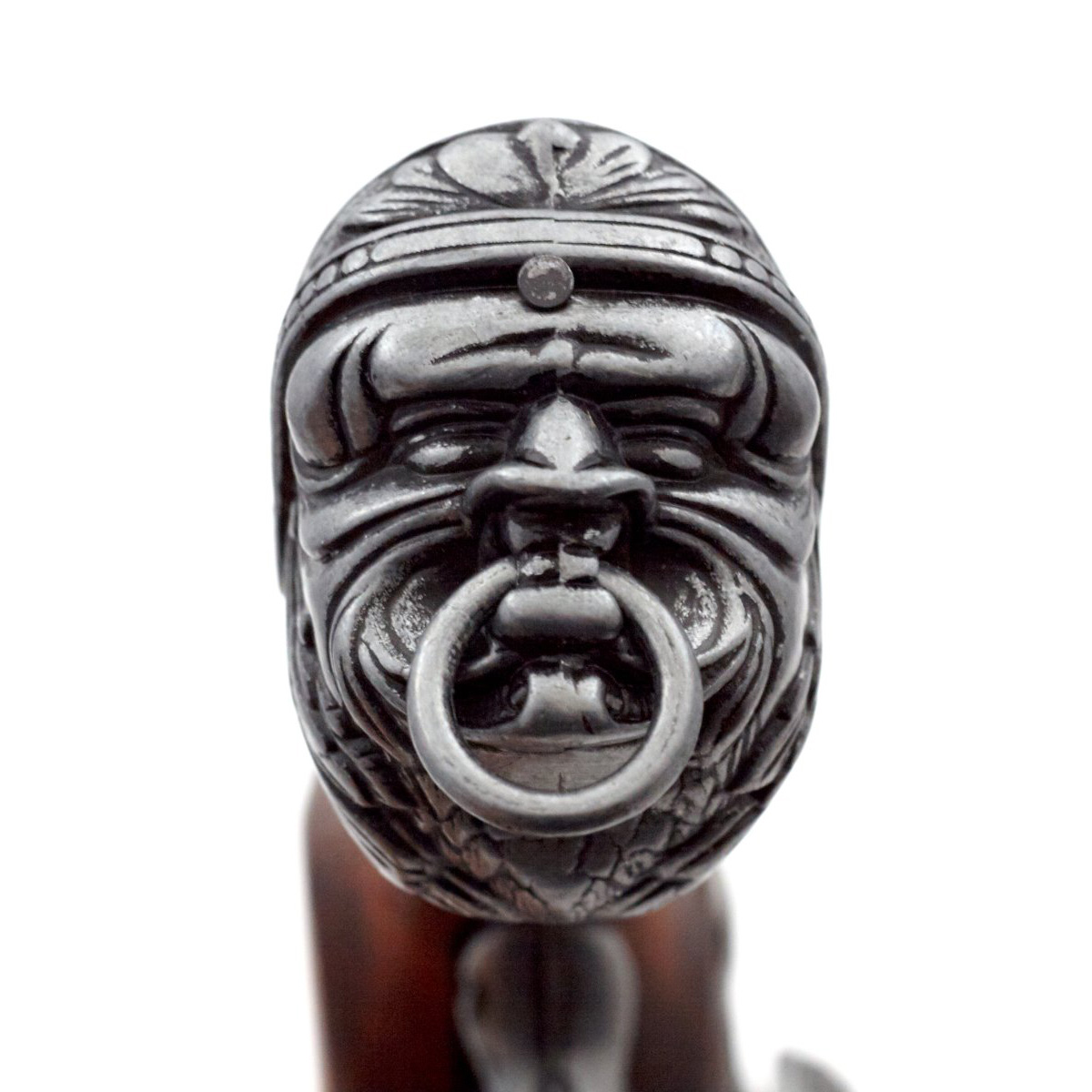 Pistola de percusión pirata de madera y metal Italia S. XVIII