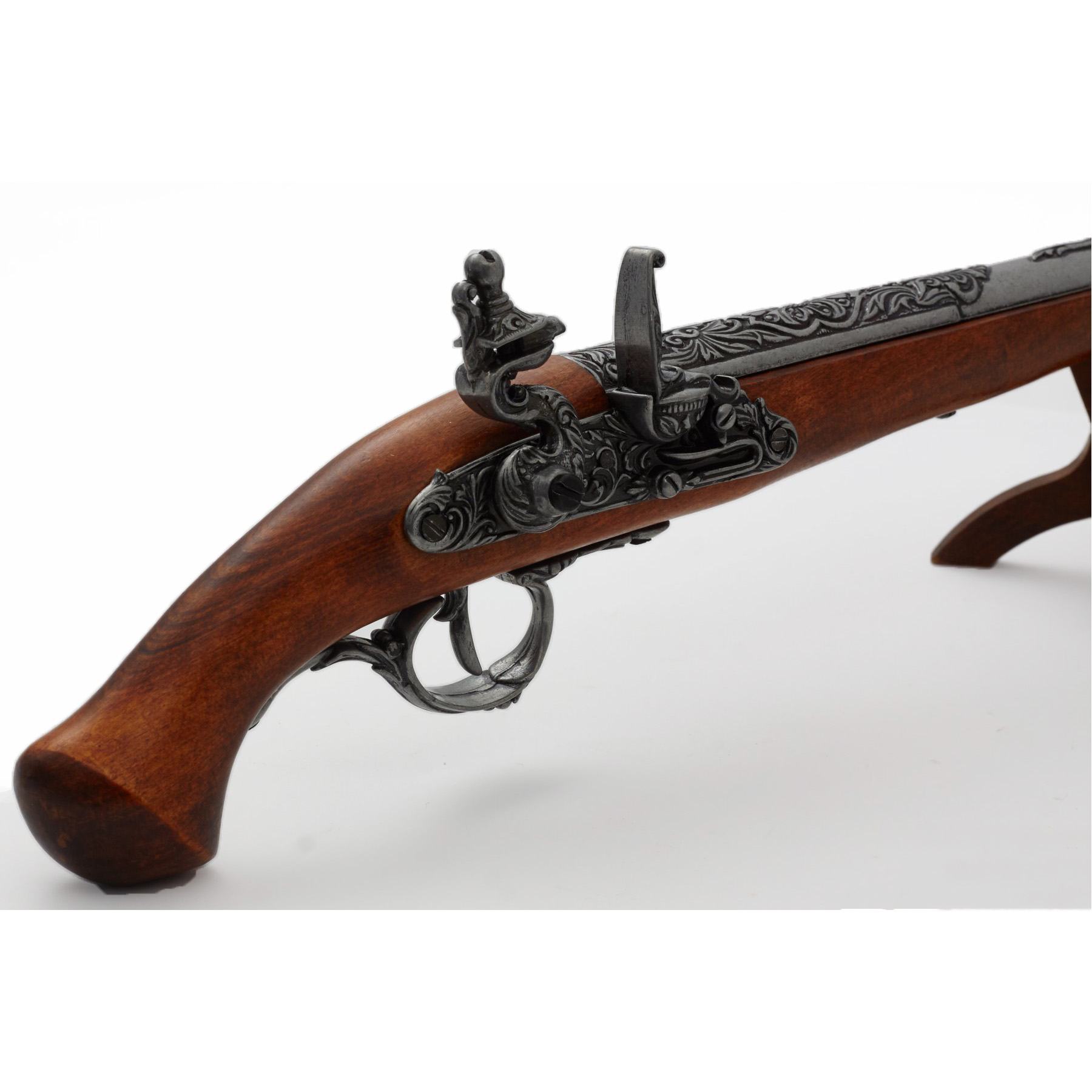 Pistola de chispa madera y metal, Alemania siglo XVIII