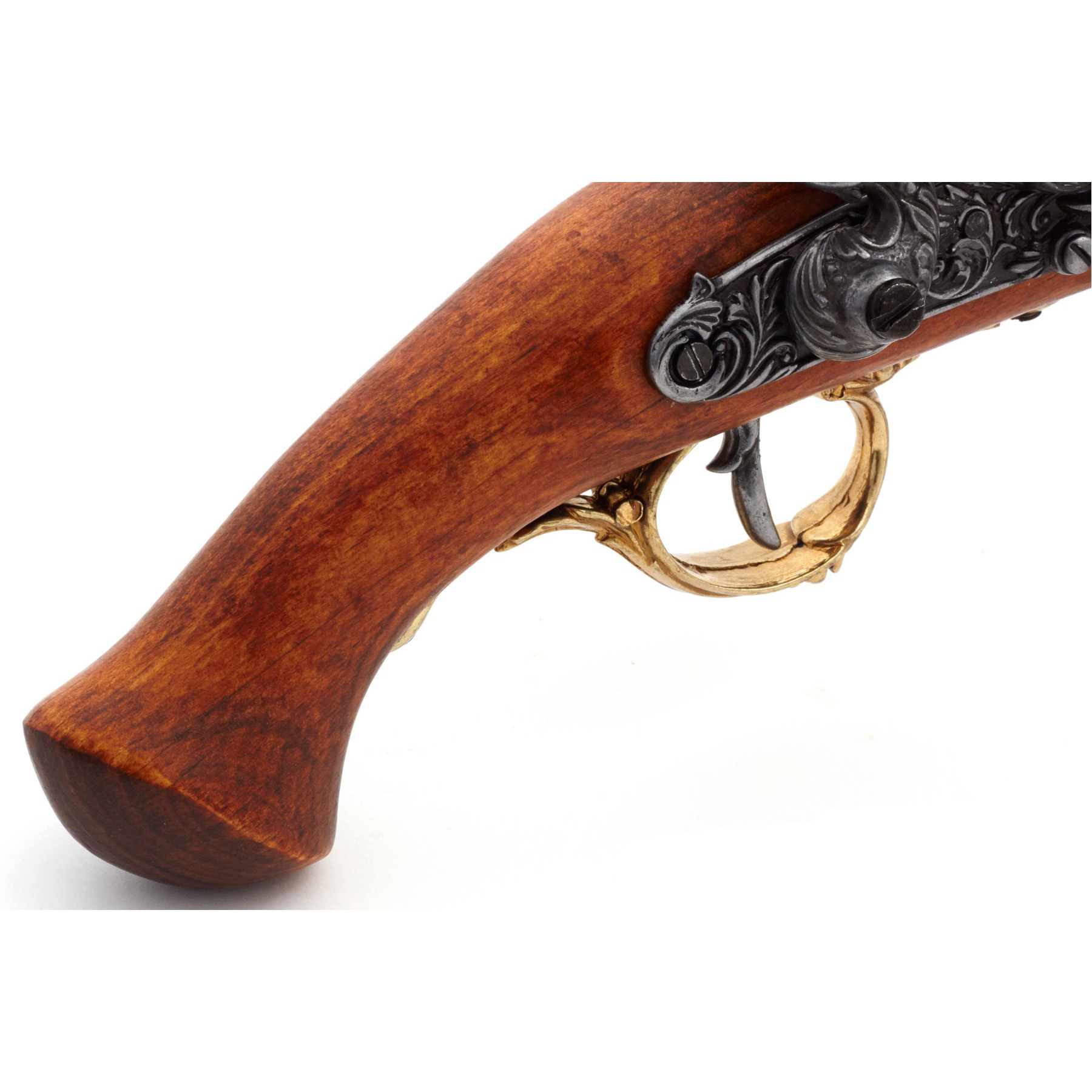 Steinschlosspistole aus Holz und vermessingtem Metall, Deutschland, 18. Jahrhundert