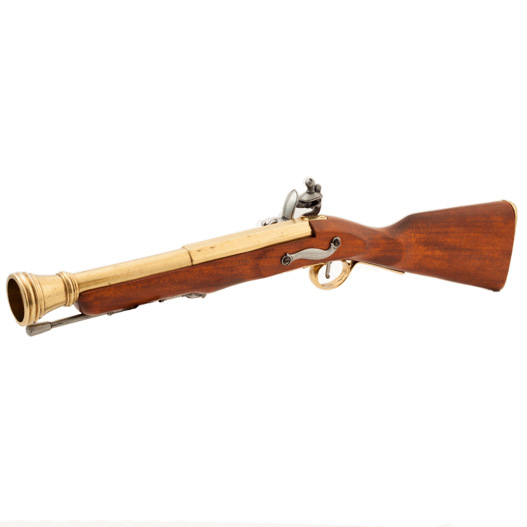 Trabuco pirata, Inglaterra s. XVIII, fabricado en madera y metal con detalles de latón