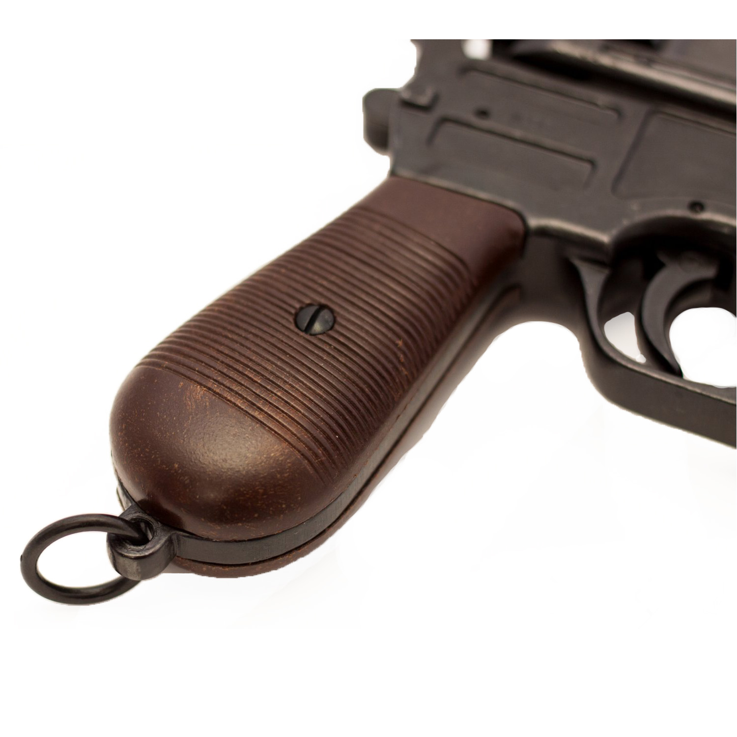 C96-Pistole, Deutschland 1896 aus Metall mit Holzimitat-Kunststoffgriffen