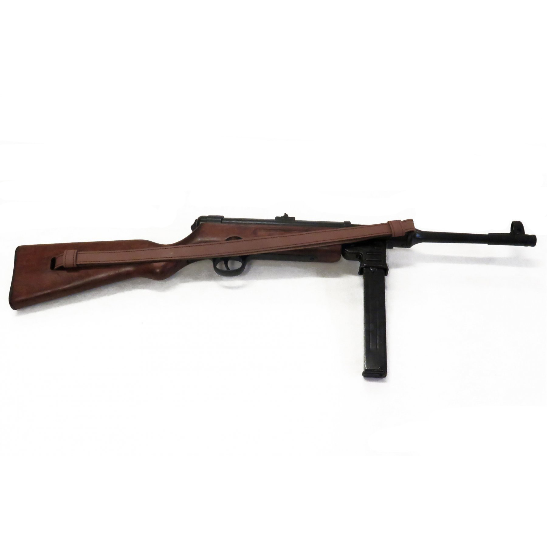 Réplique de mitrailleuse MP41, Allemagne 1940 avec sangle en cuir