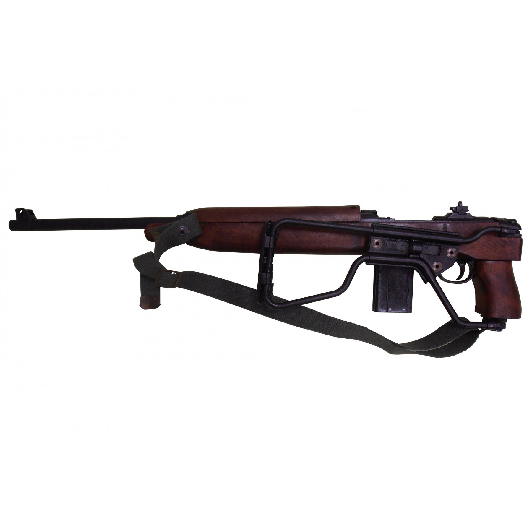 Replica of M1A1 carbine, paratrooper model, USA 1942 with fabric strap
