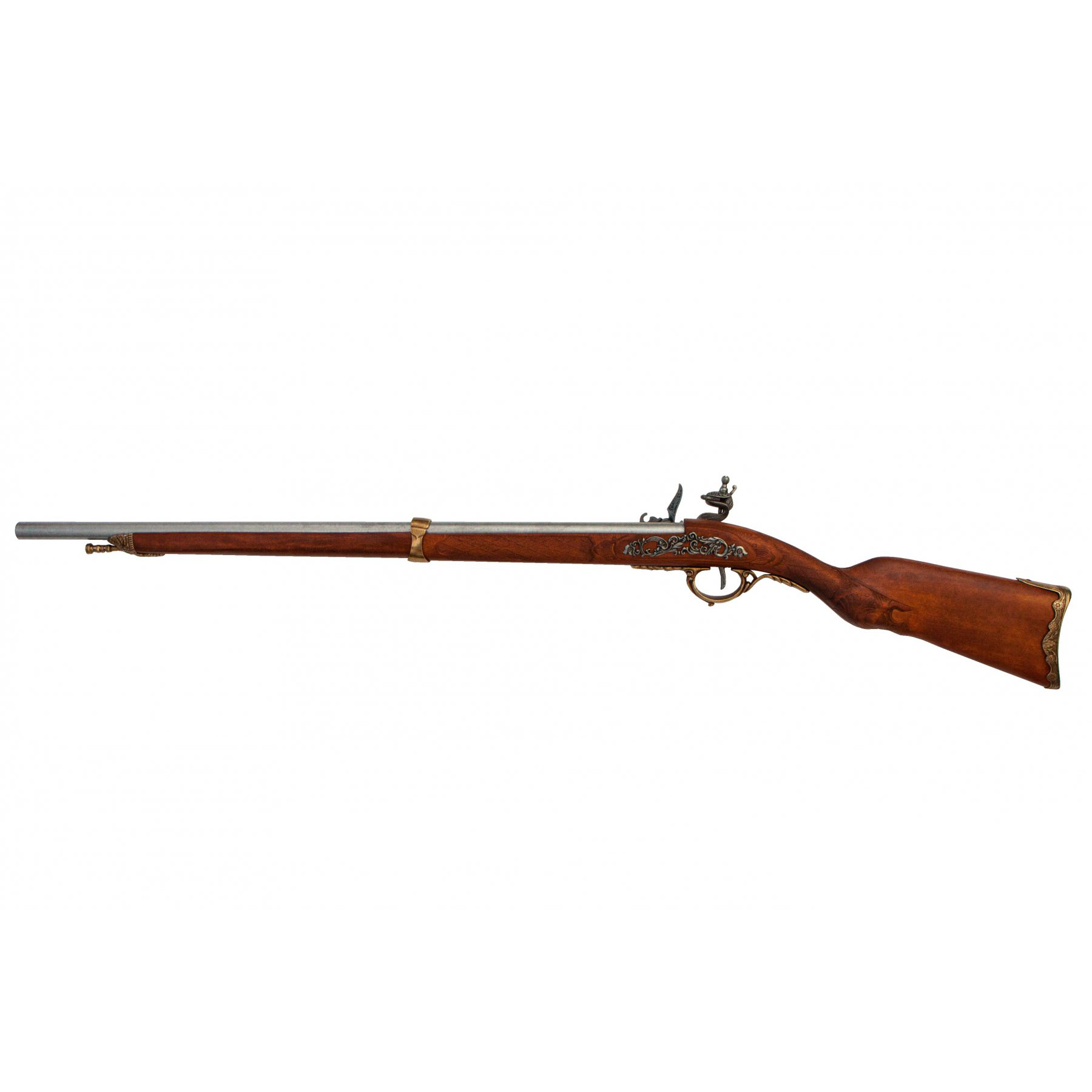 Rifle de Napoleón, Francia 1807, fabricado en madera y metal acabado latón