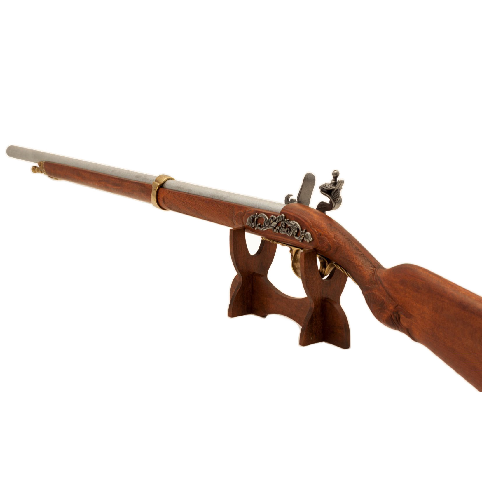 Rifle de Napoleón, Francia 1807, fabricado en madera y metal acabado latón