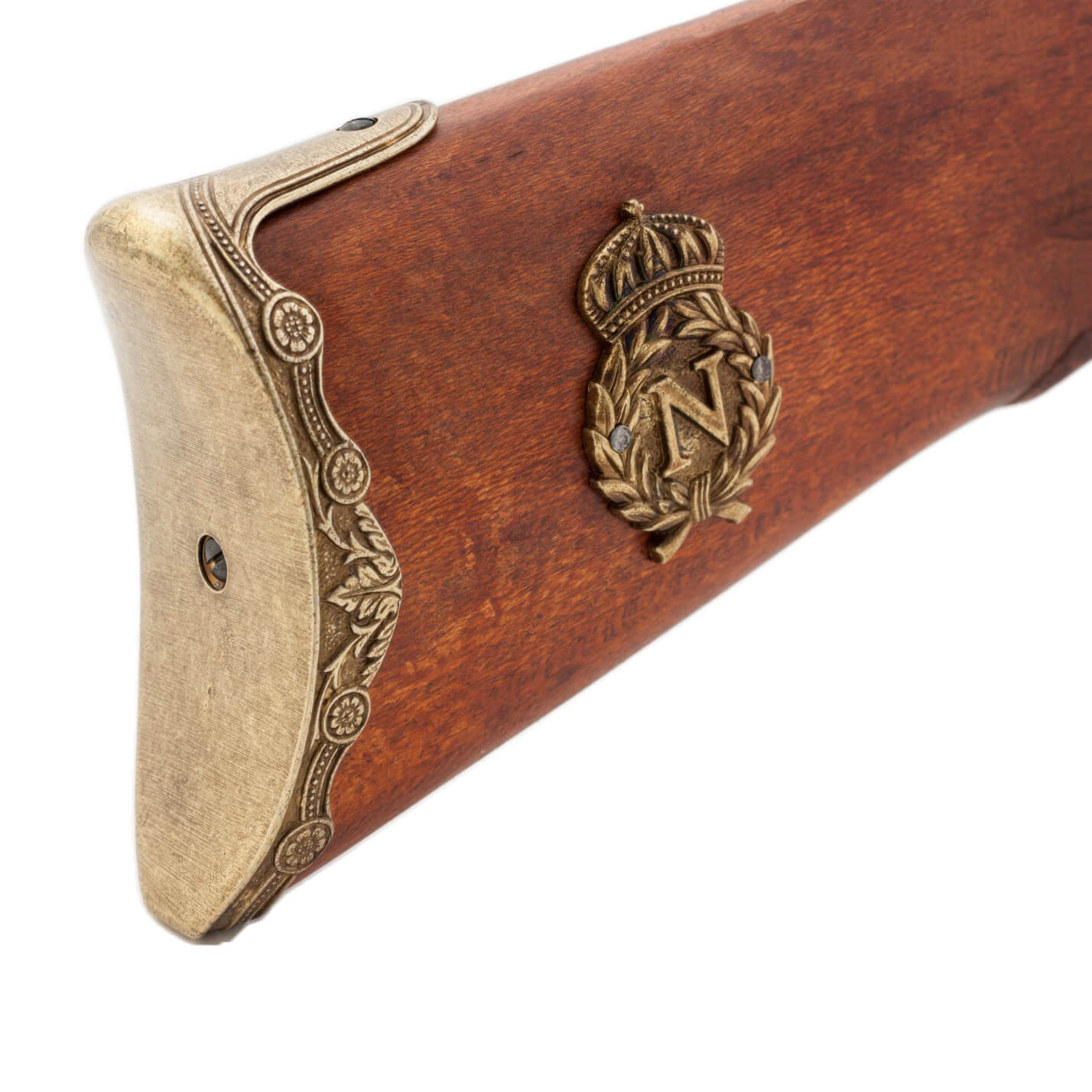 Rifle de Napoleón, Francia 1807, fabricado en madera y metal acabado latón
