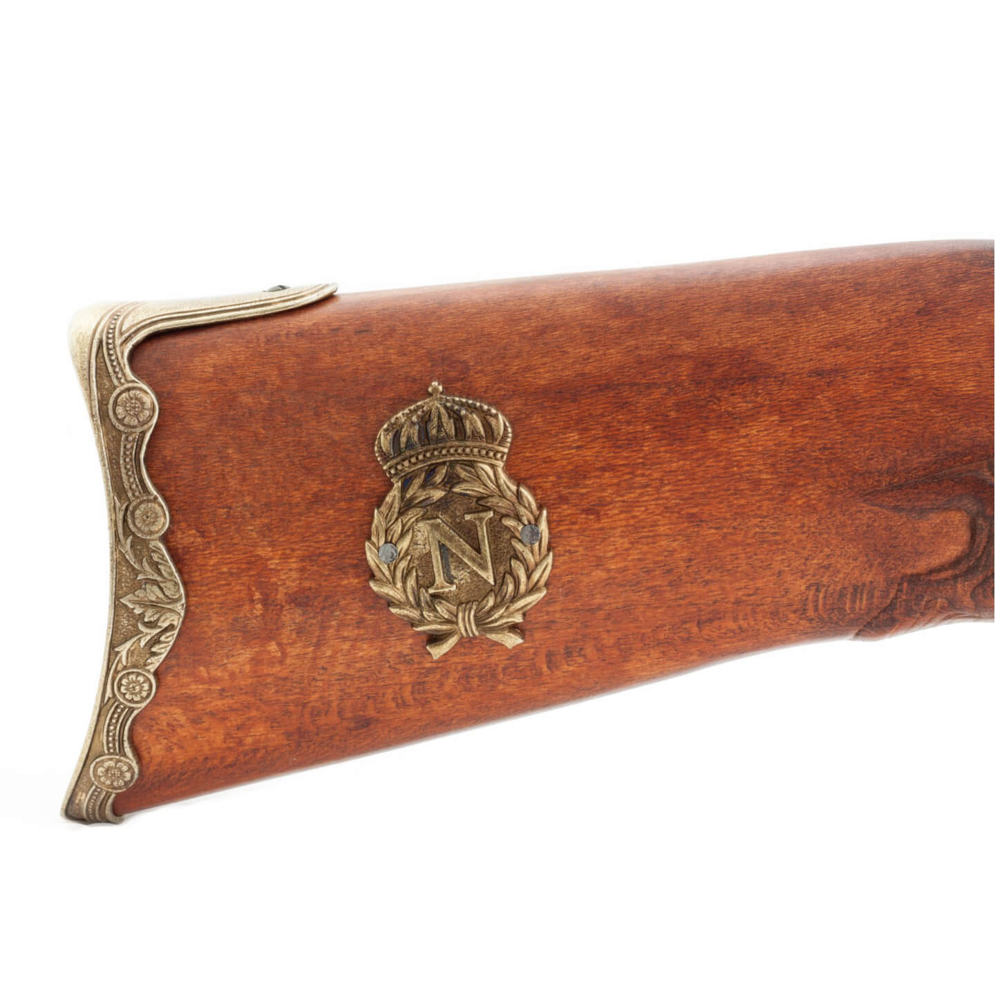 Rifle de Napoleón, Francia 1807, fabricado en madera y metal acabado latón