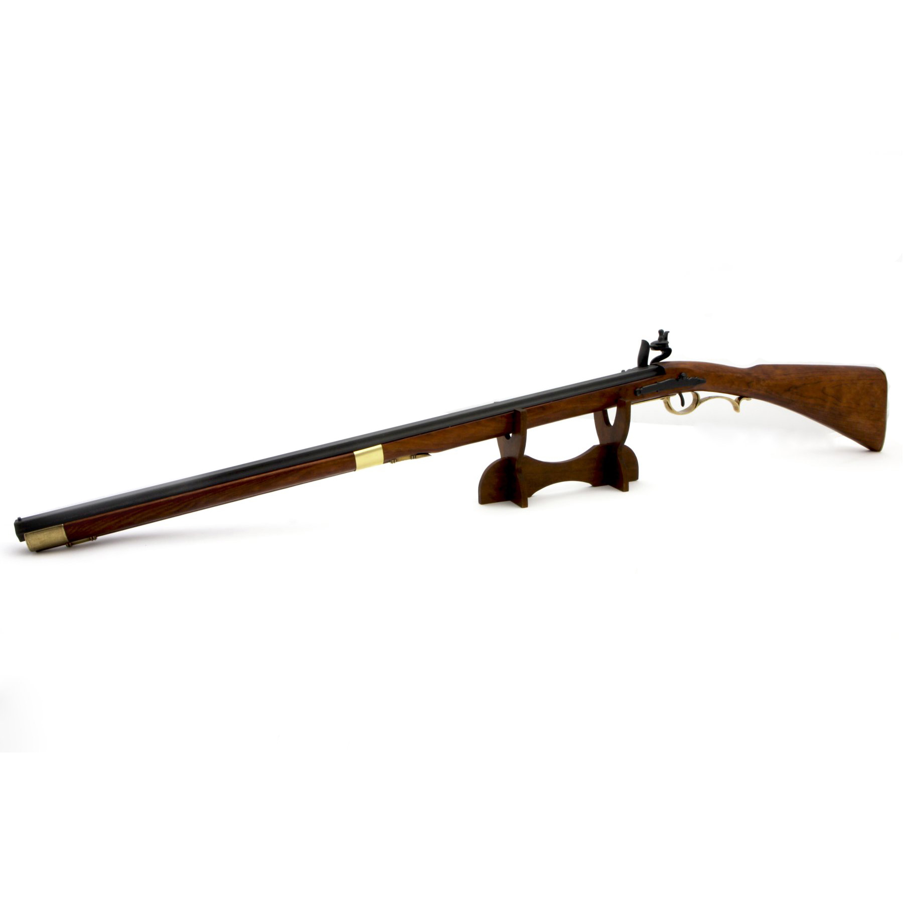 Kentucky carbine, USA, 19th century, made of wood and brass-finished metal