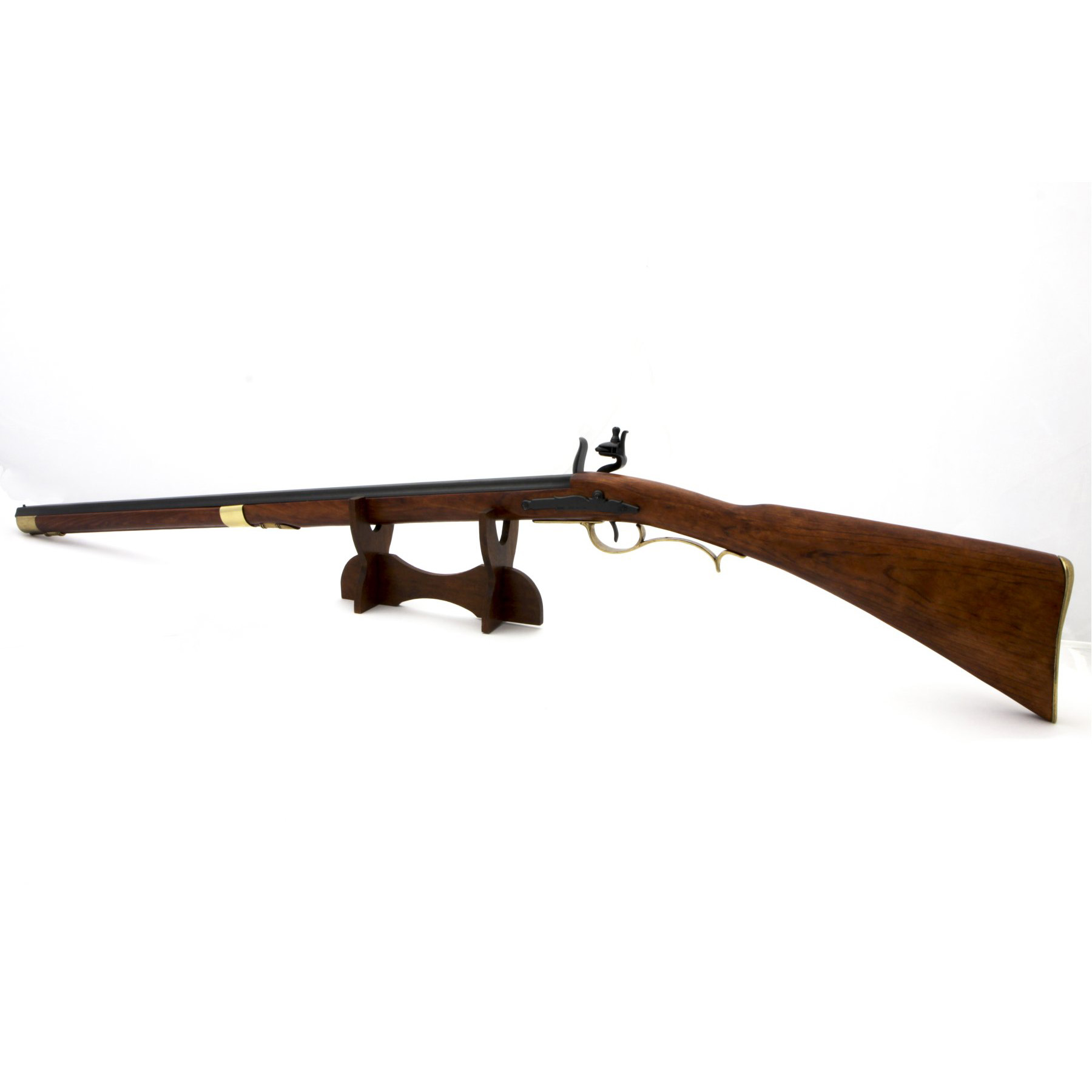 Kentucky carbine, USA, 19th century, made of wood and brass-finished metal