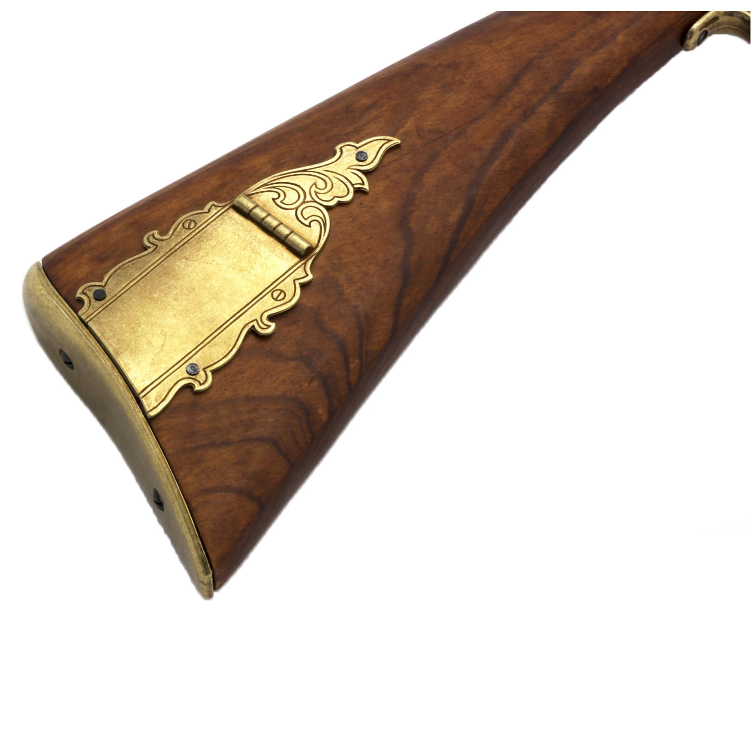 Kentucky carbine, USA, 19th century, made of wood and brass-finished metal