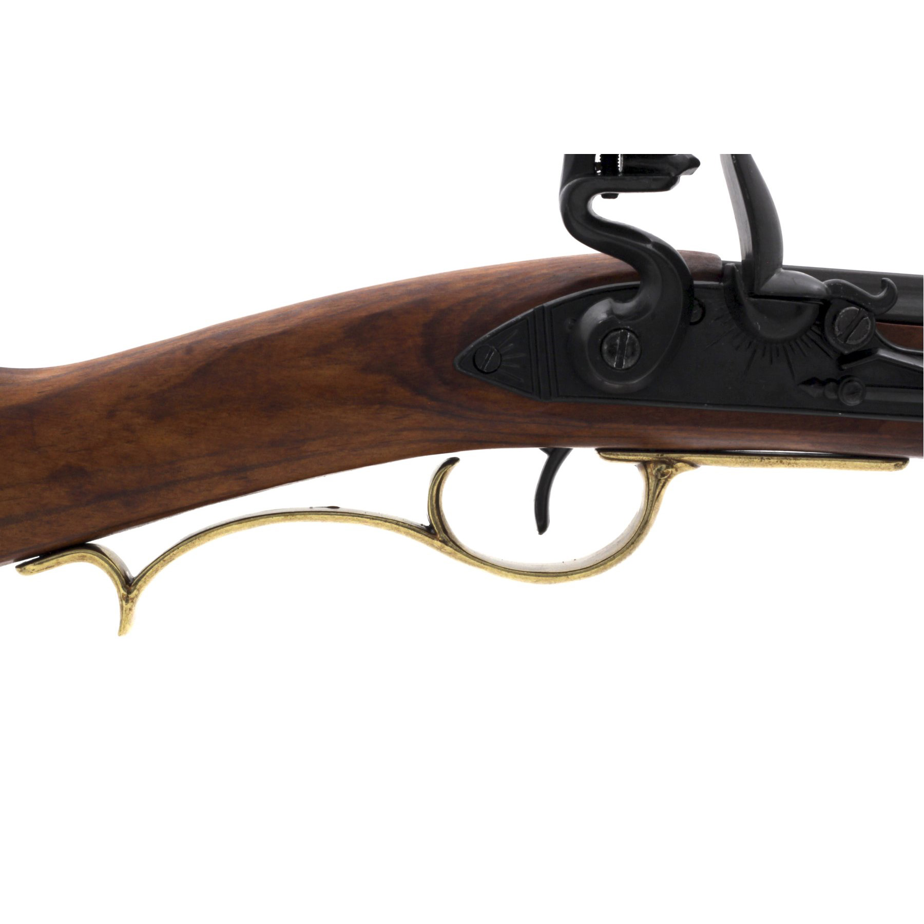 Kentucky carbine, USA, 19th century, made of wood and brass-finished metal