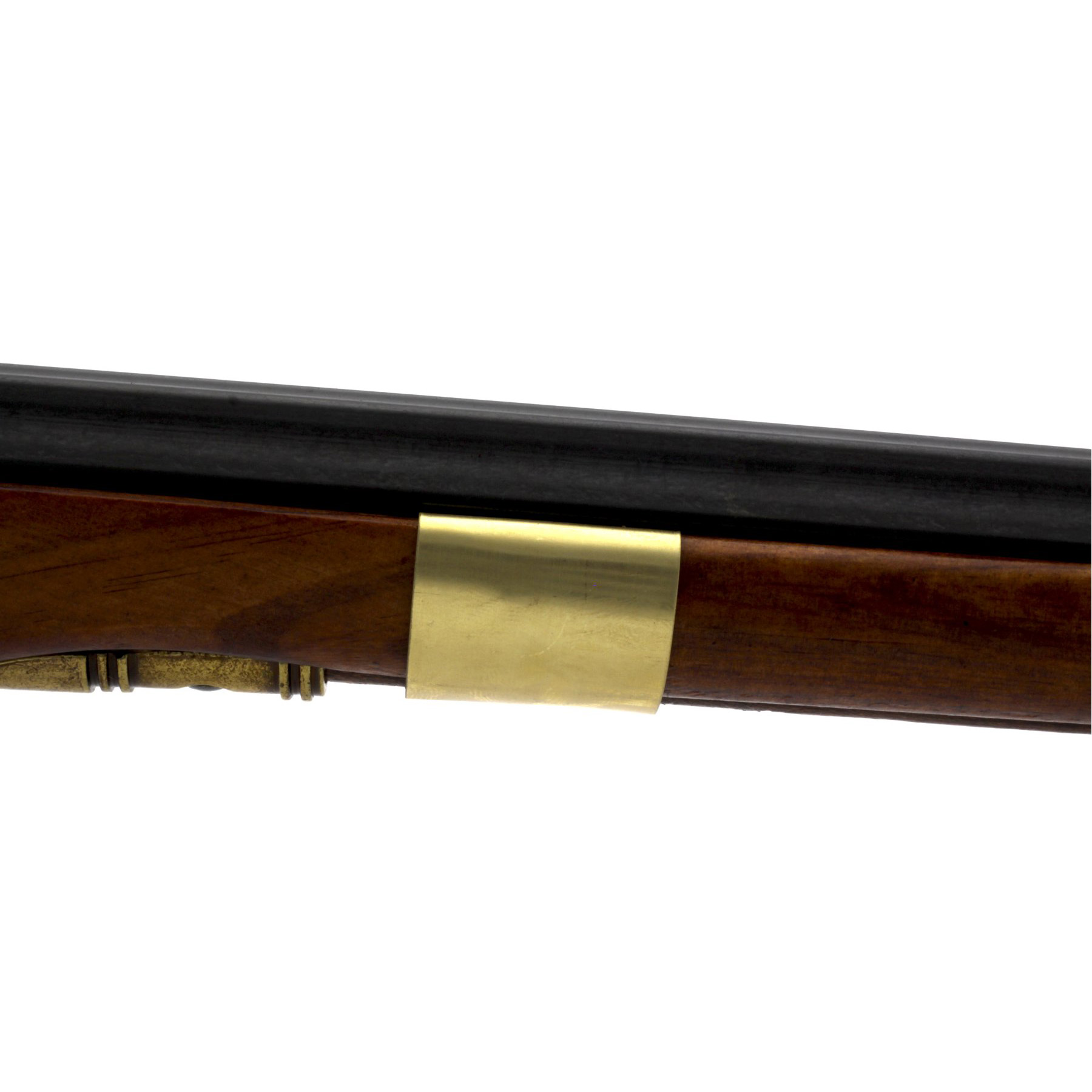 Kentucky carbine, USA, 19th century, made of wood and brass-finished metal