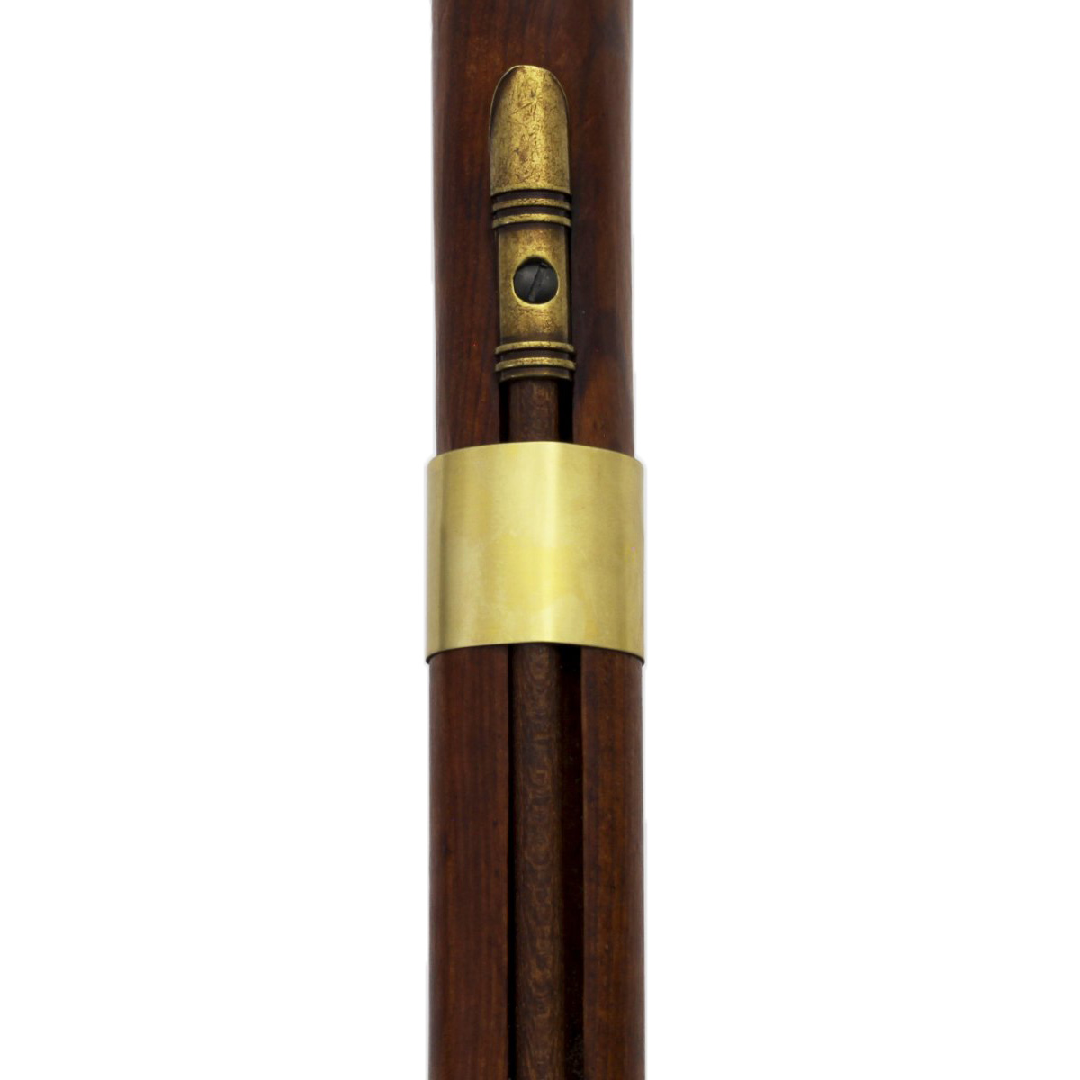 Kentucky carbine, USA, 19th century, made of wood and brass-finished metal