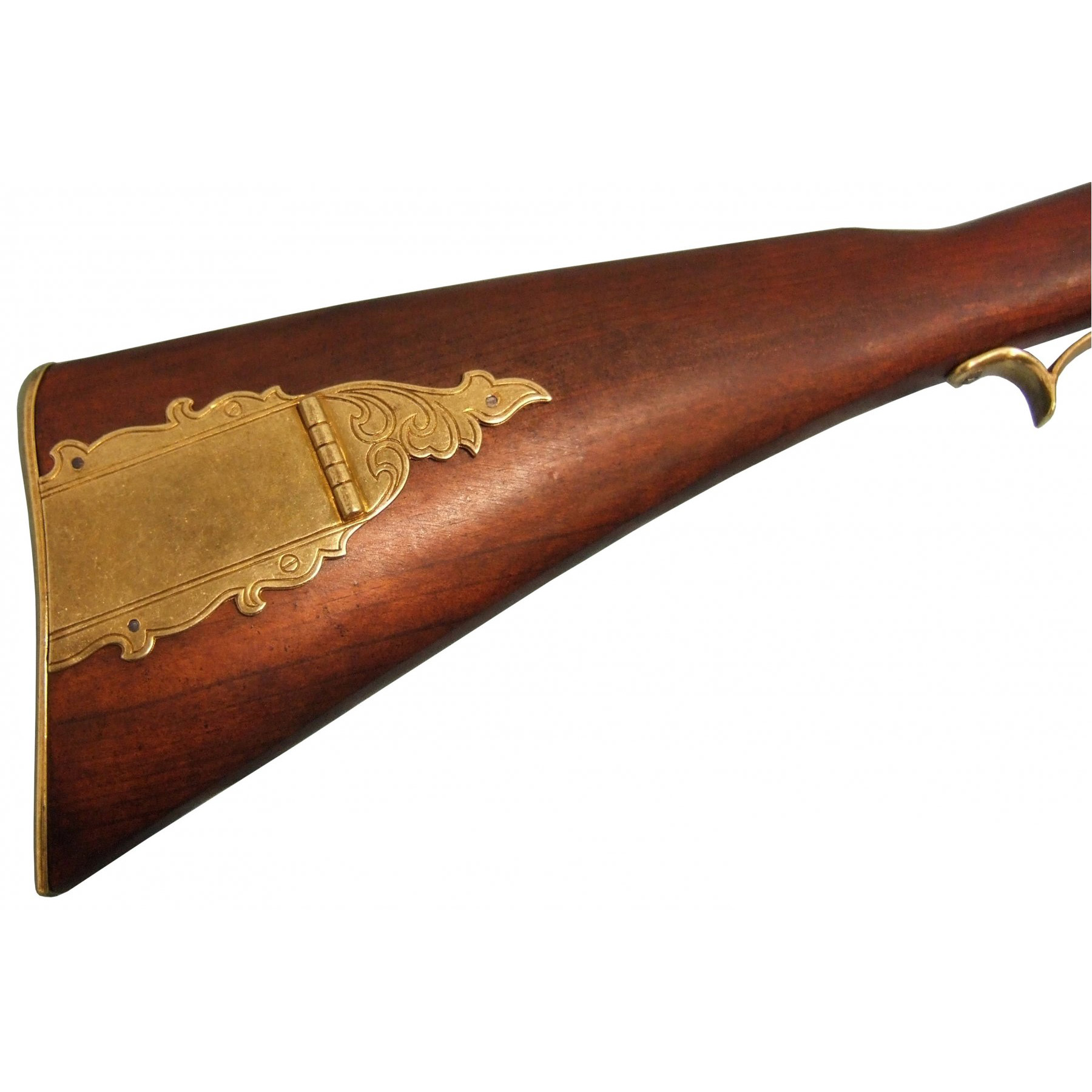 Kentucky rifle, USA, 19th century, made of brass-finished metal and wood