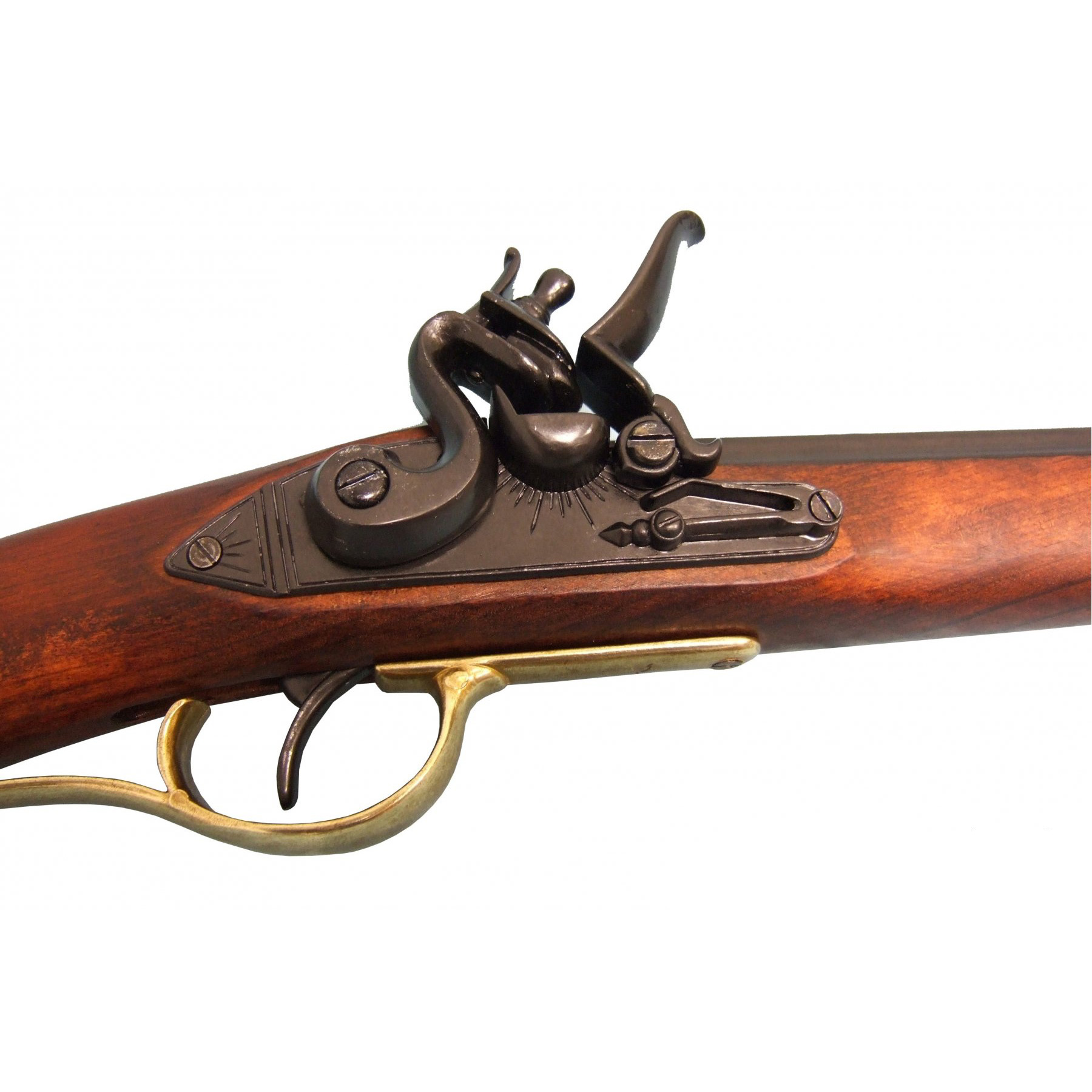 Kentucky rifle, USA, 19th century, made of brass-finished metal and wood