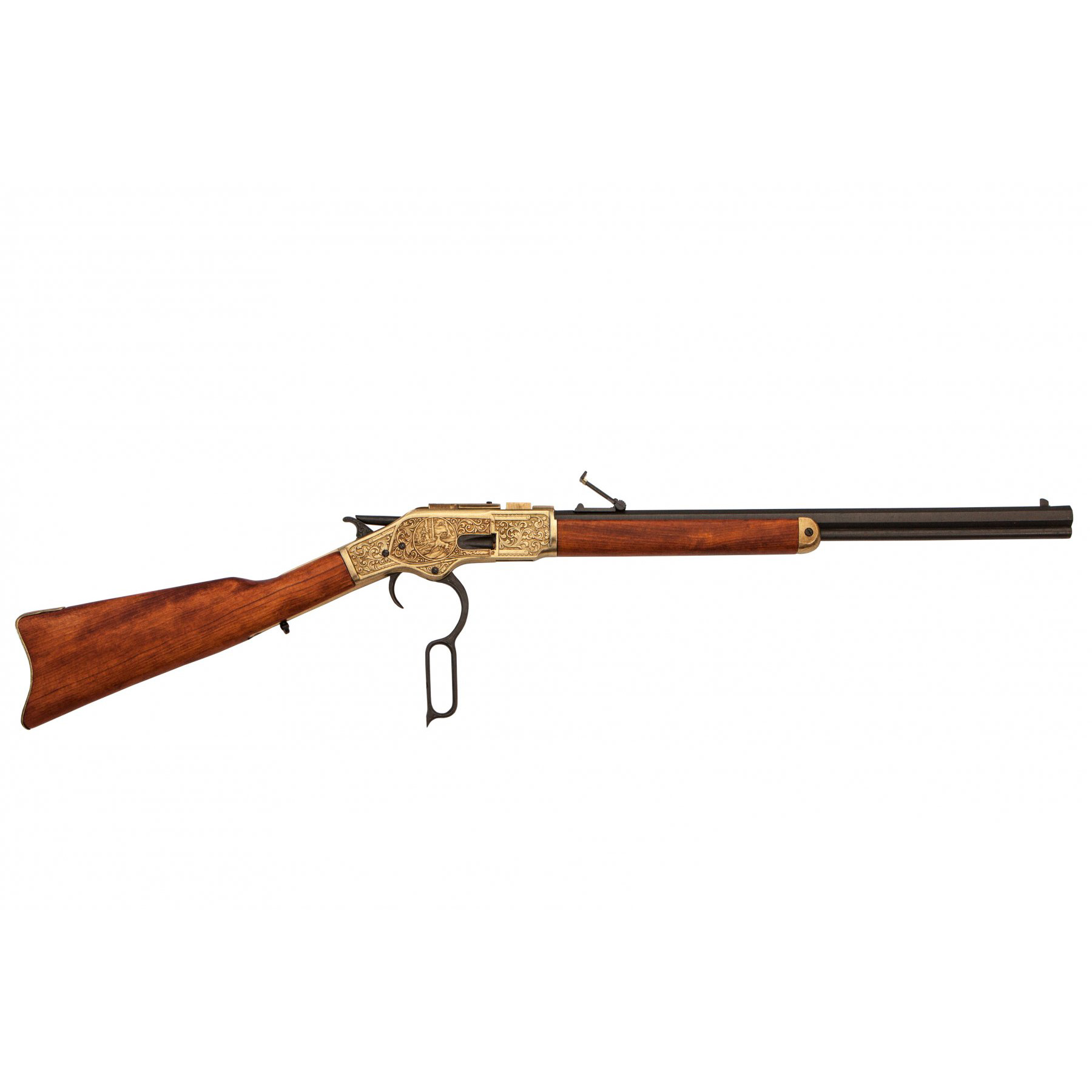 Karabiner Modell 73, USA 1873, aus Messing und Metall mit Holzoptik