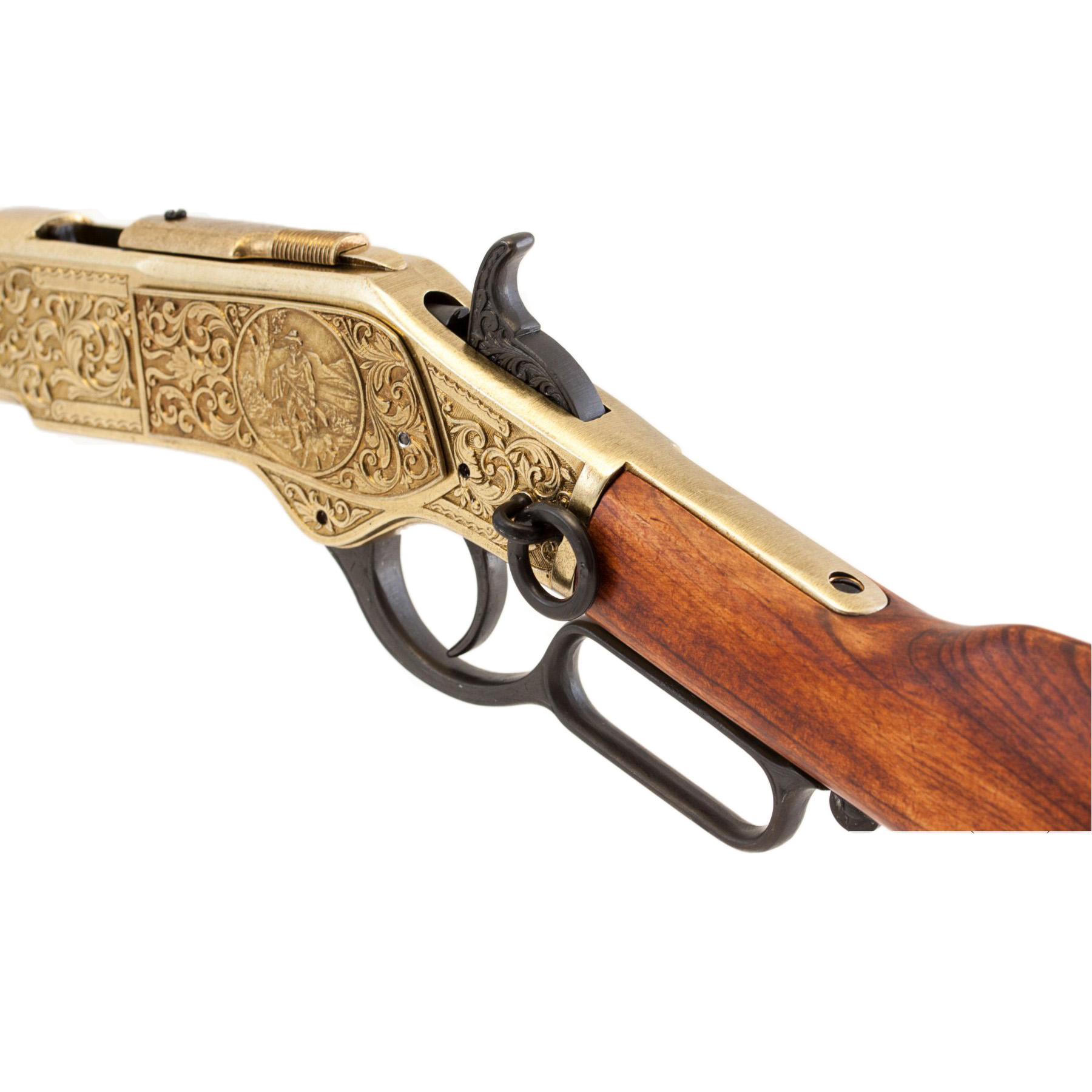 Karabiner Modell 73, USA 1873, aus Messing und Metall mit Holzoptik