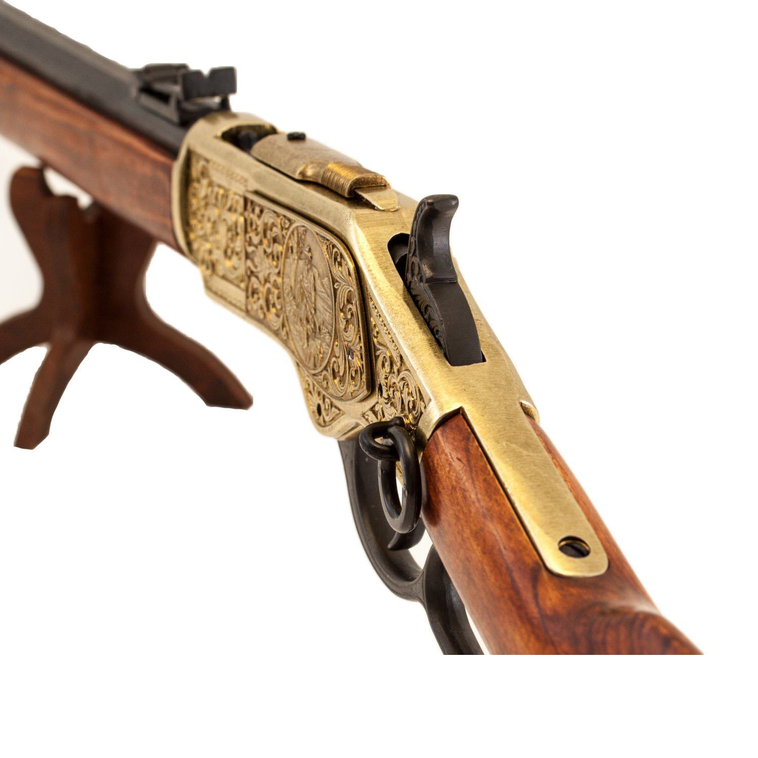 Karabiner Modell 73, USA 1873, aus Messing und Metall mit Holzoptik