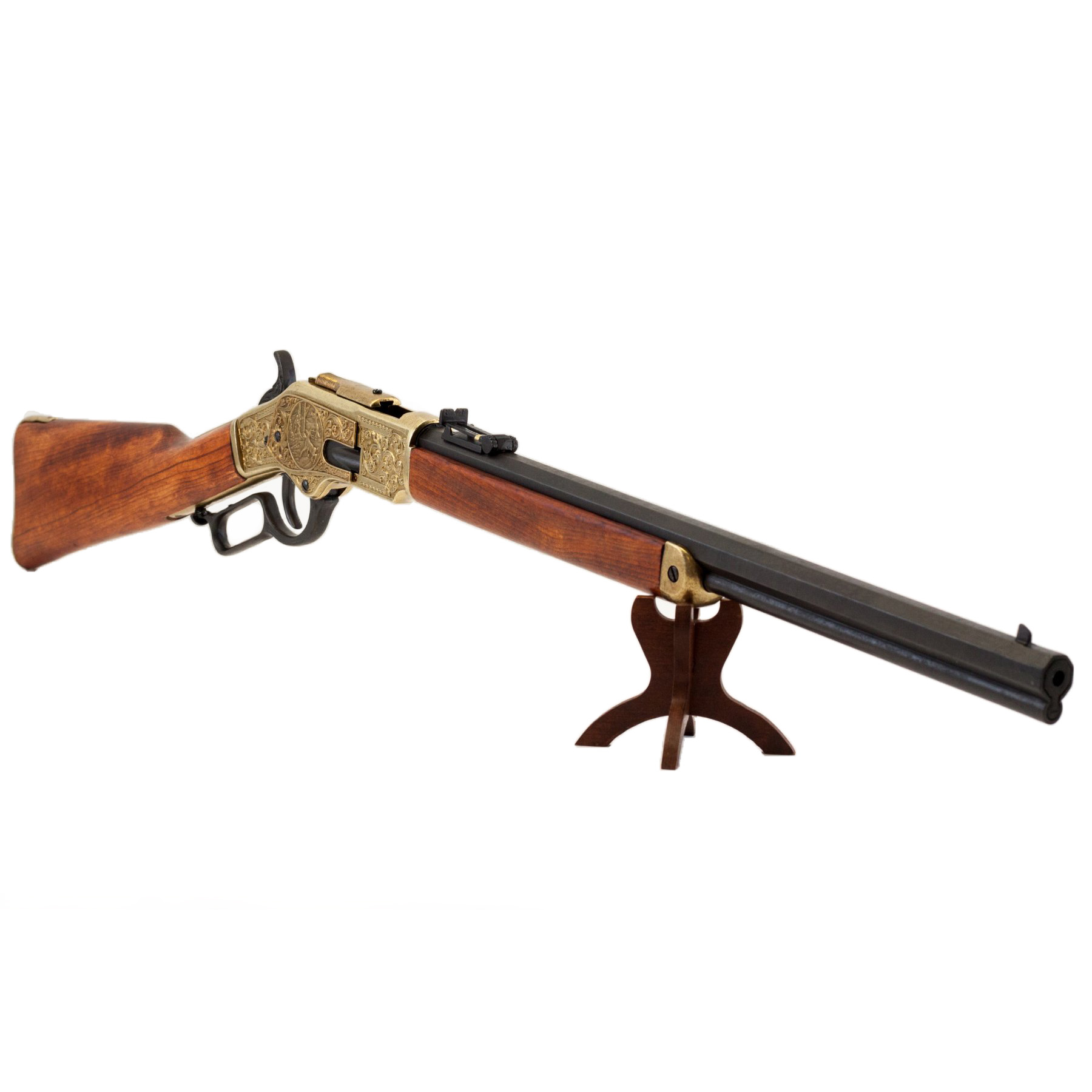 Karabiner Modell 73, USA 1873, aus Messing und Metall mit Holzoptik