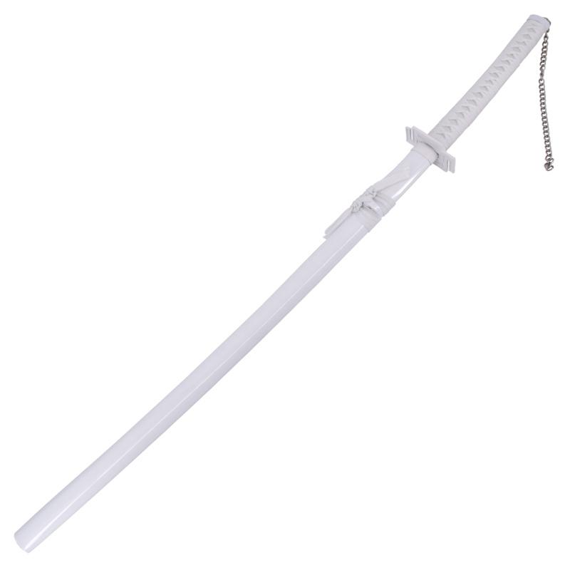 Katana Tensa Zangetsu Hollow Ichigo di Bleach con manico bianco e fodero