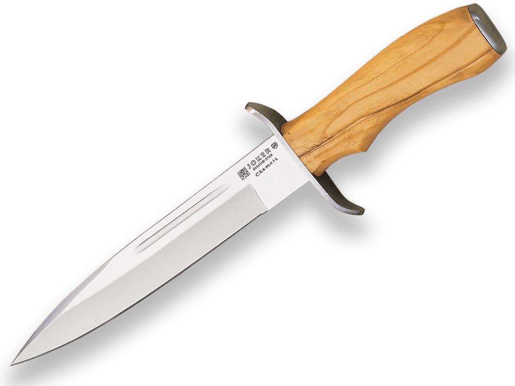 Cuchillo de caza Joker Chamois con puño de madera de olivo y hoja...