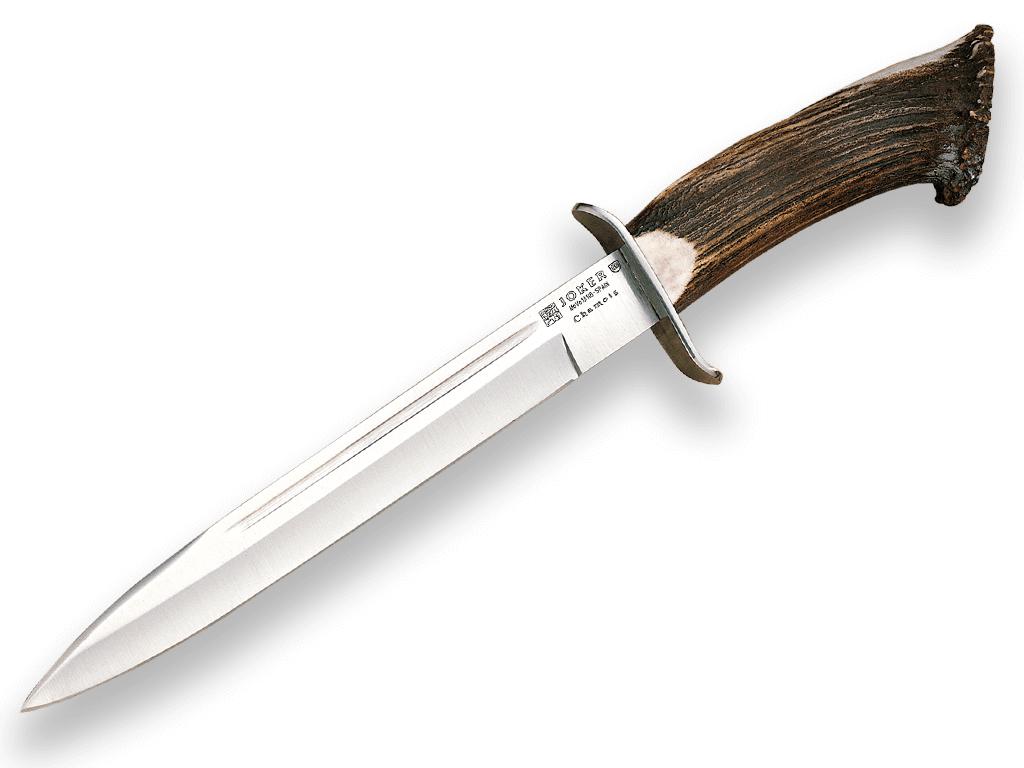 Jagdmesser Joker Chamois mit Hirschhorngriff mit Rosette und 25,5 cm langer Klinge