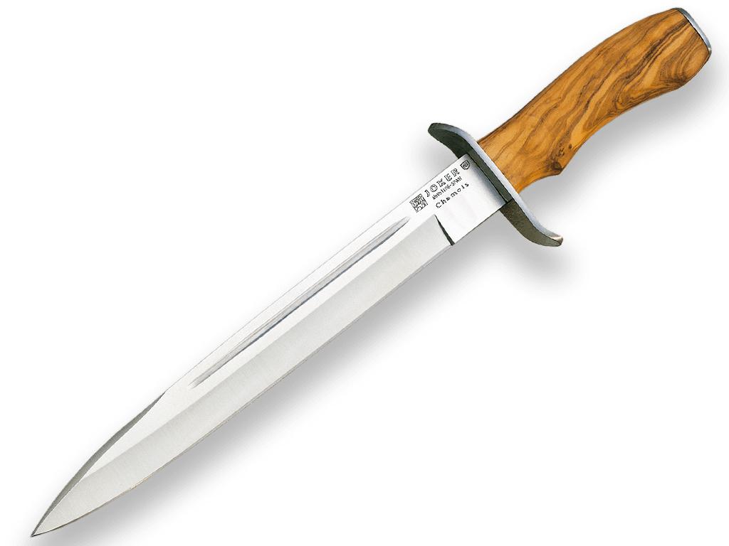 Cuchillo de caza Joker Chamois con puño de madera de olivo y hoja de 25,5 cm