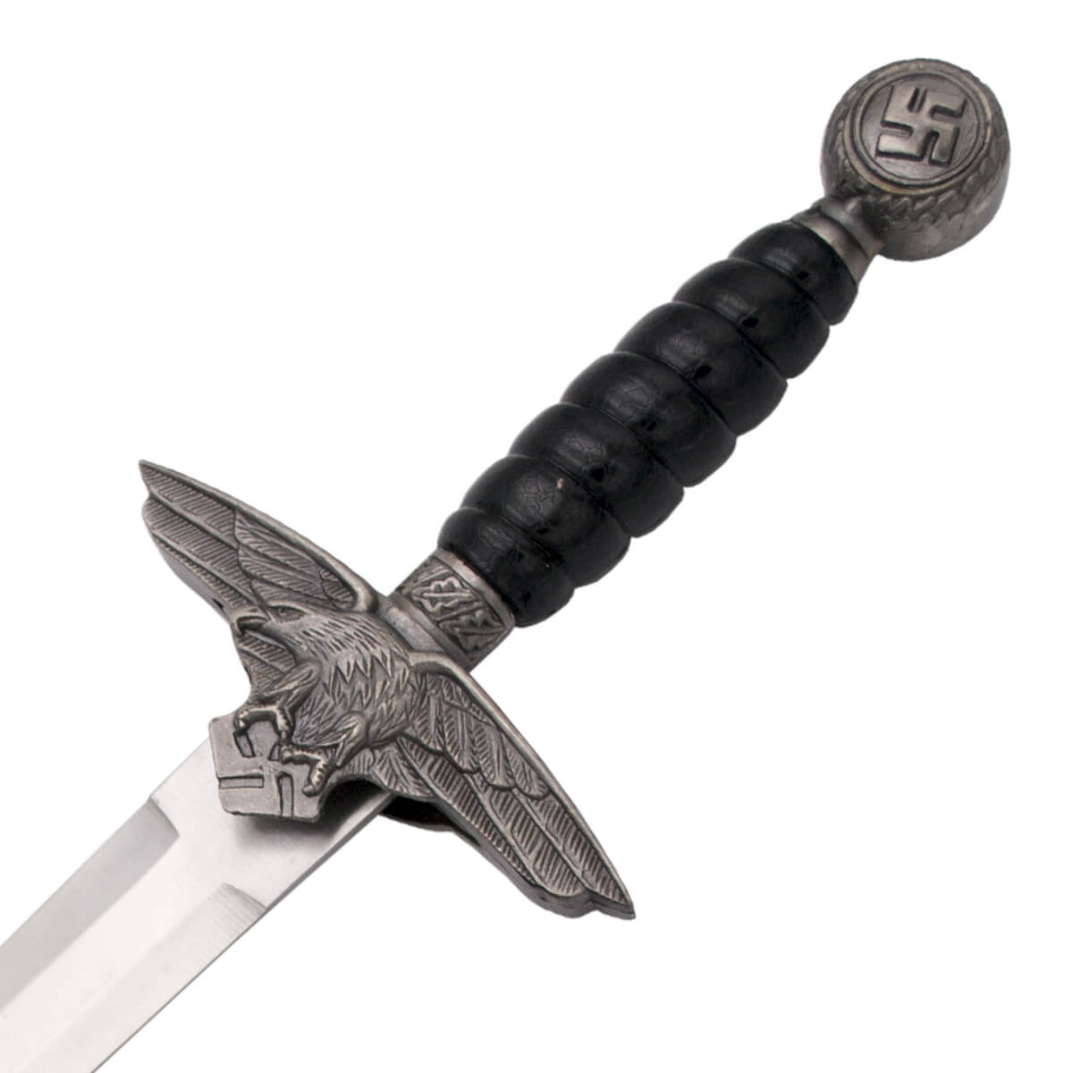 Adaga alemã com guarda de águia e cabo e bainha pretos