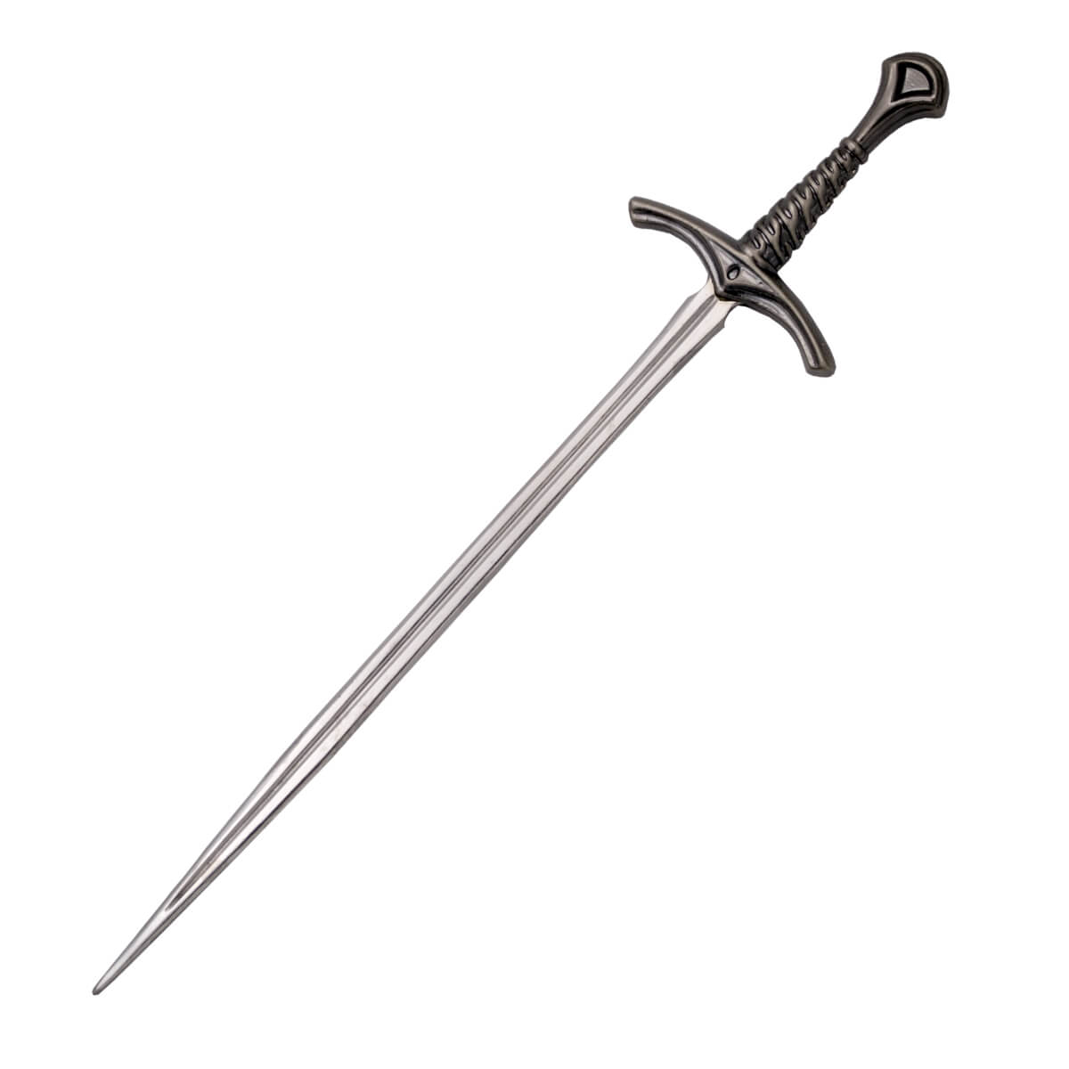 Abrecartas Gandalf con pomo y guarda de color níquel y hoja de ac...