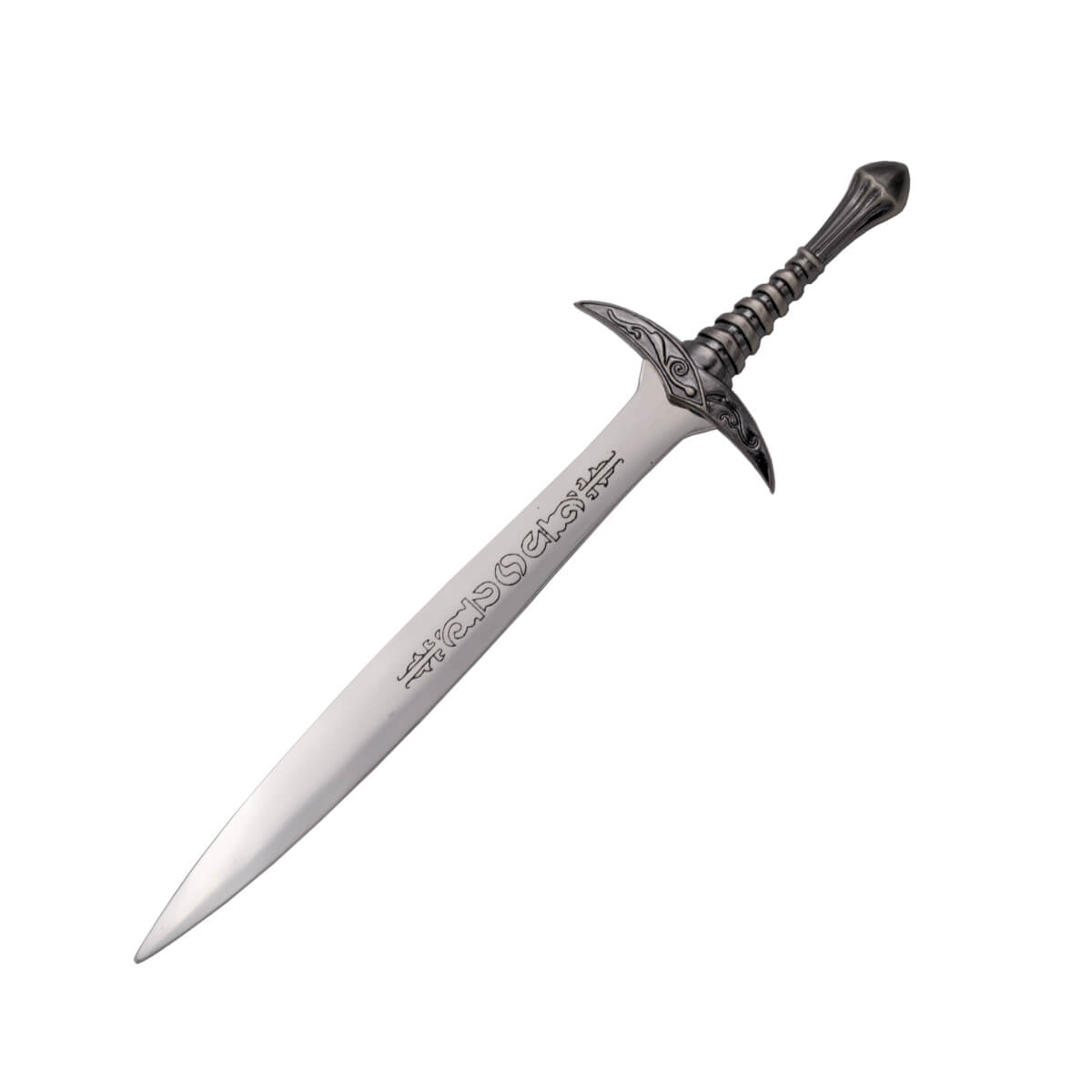 Abrecartas espada de Frodo con pomo y guarda de color níquel y ho...