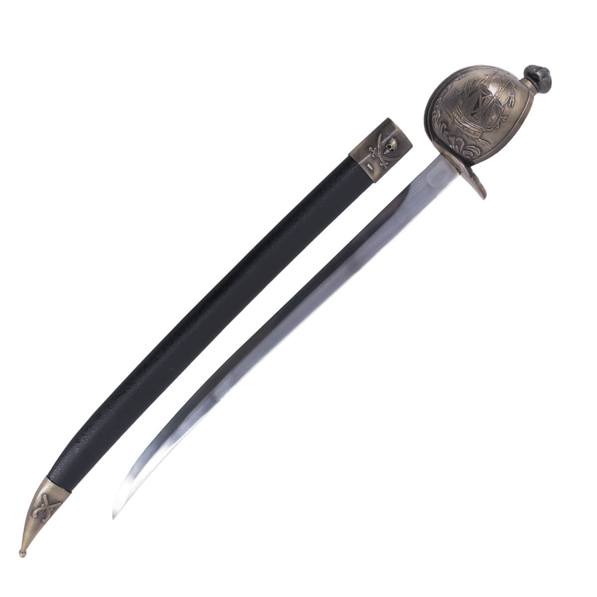 Sable del pirata barbarroja con empuñadura de color bronce