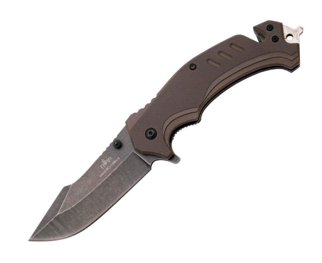 Navaja G10 marrón con apertura asistida