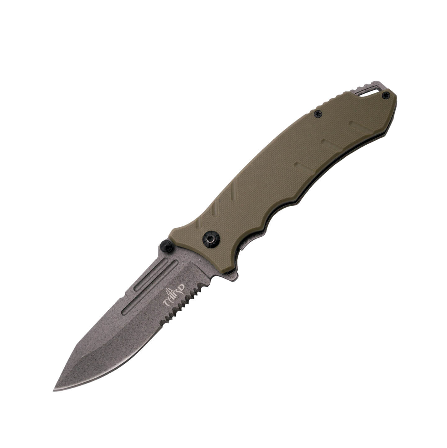 Gun grey titanium green pocket knife