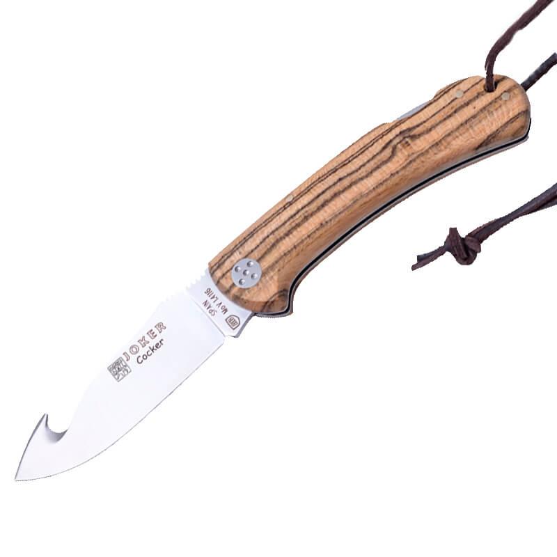 Navaja de caza Joker Cocker skinner con madera de bocote