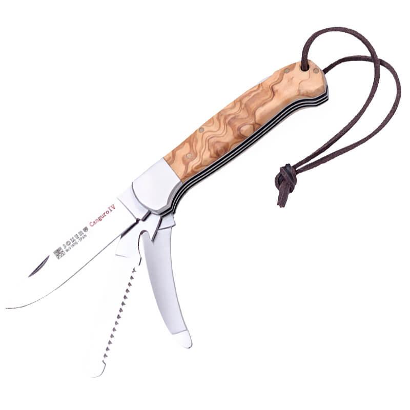Joker Canguro multipurpose knife with three uses and olive wood h...