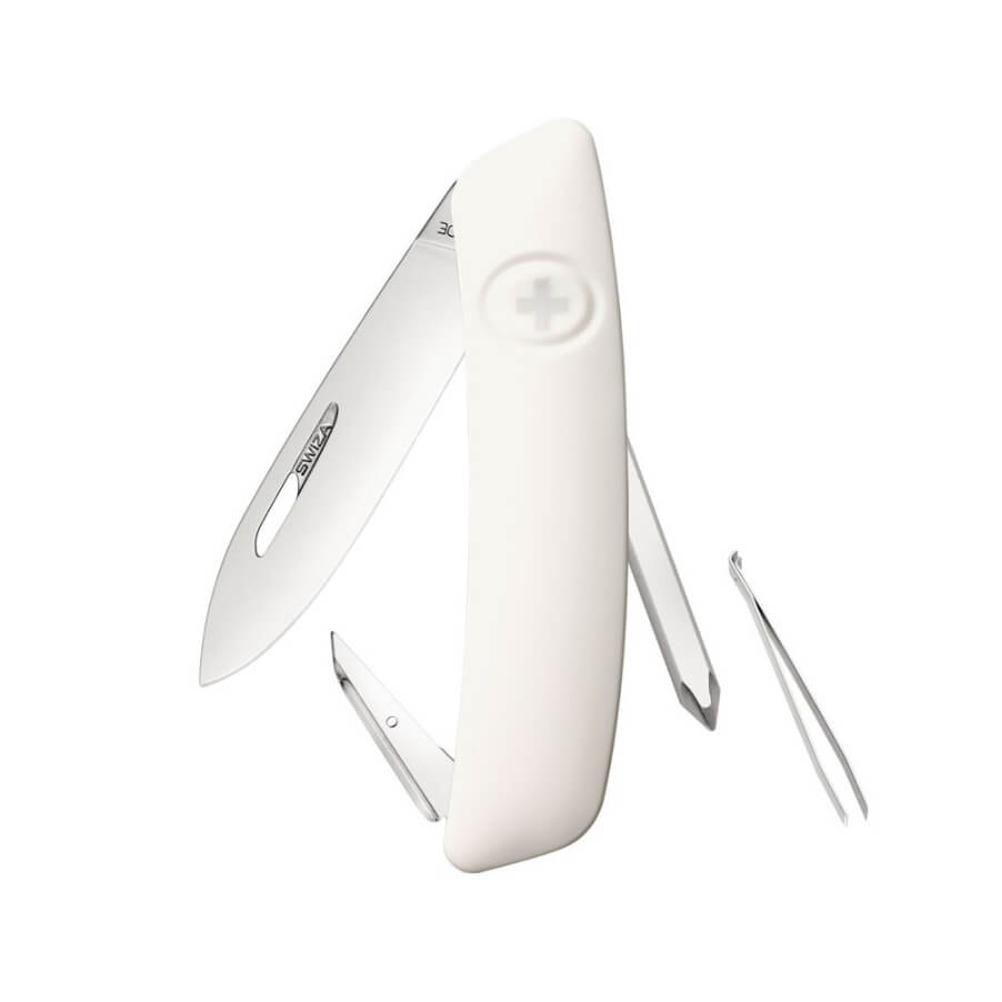 Navaja multiusos Swiza D02 blanca con 6 funciones KNI.0020.1020