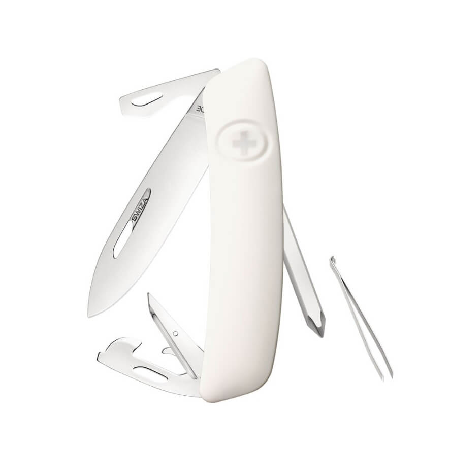 Navaja multiusos Swiza D04 blanca con 11 funciones KNI.0040.1020